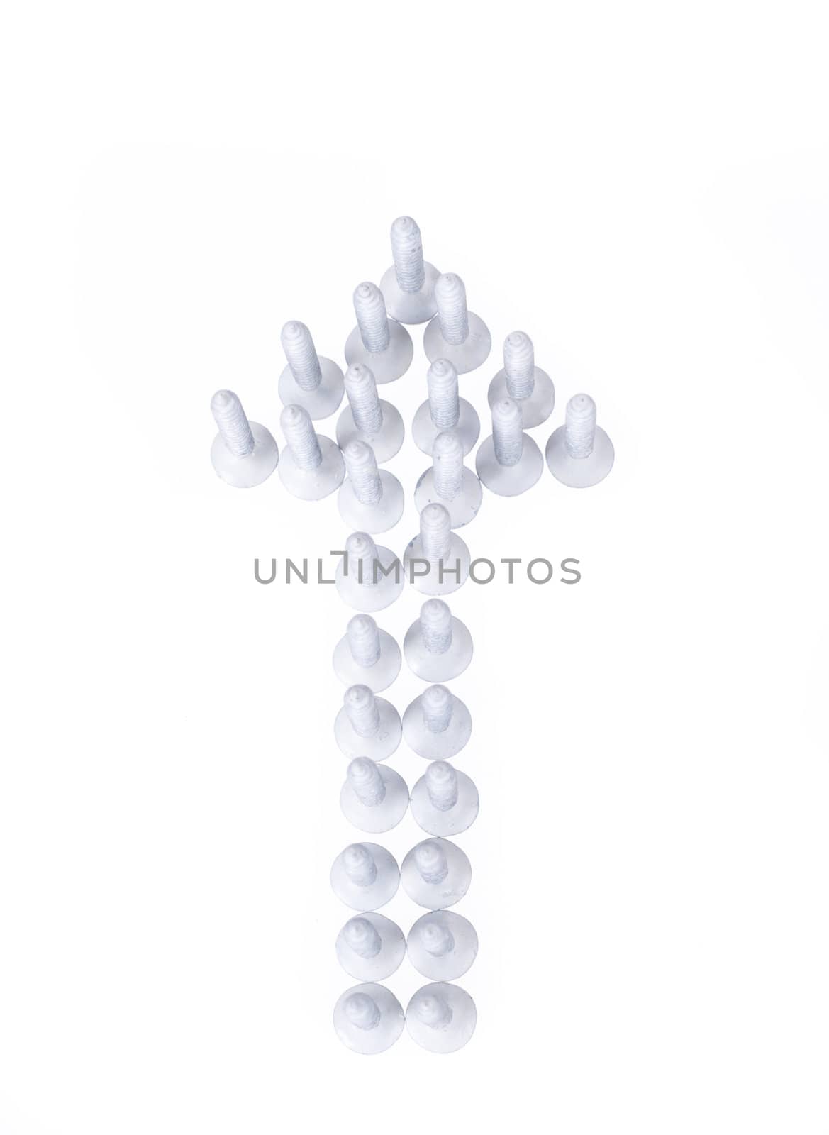 Arrow from screws
isolated with white background