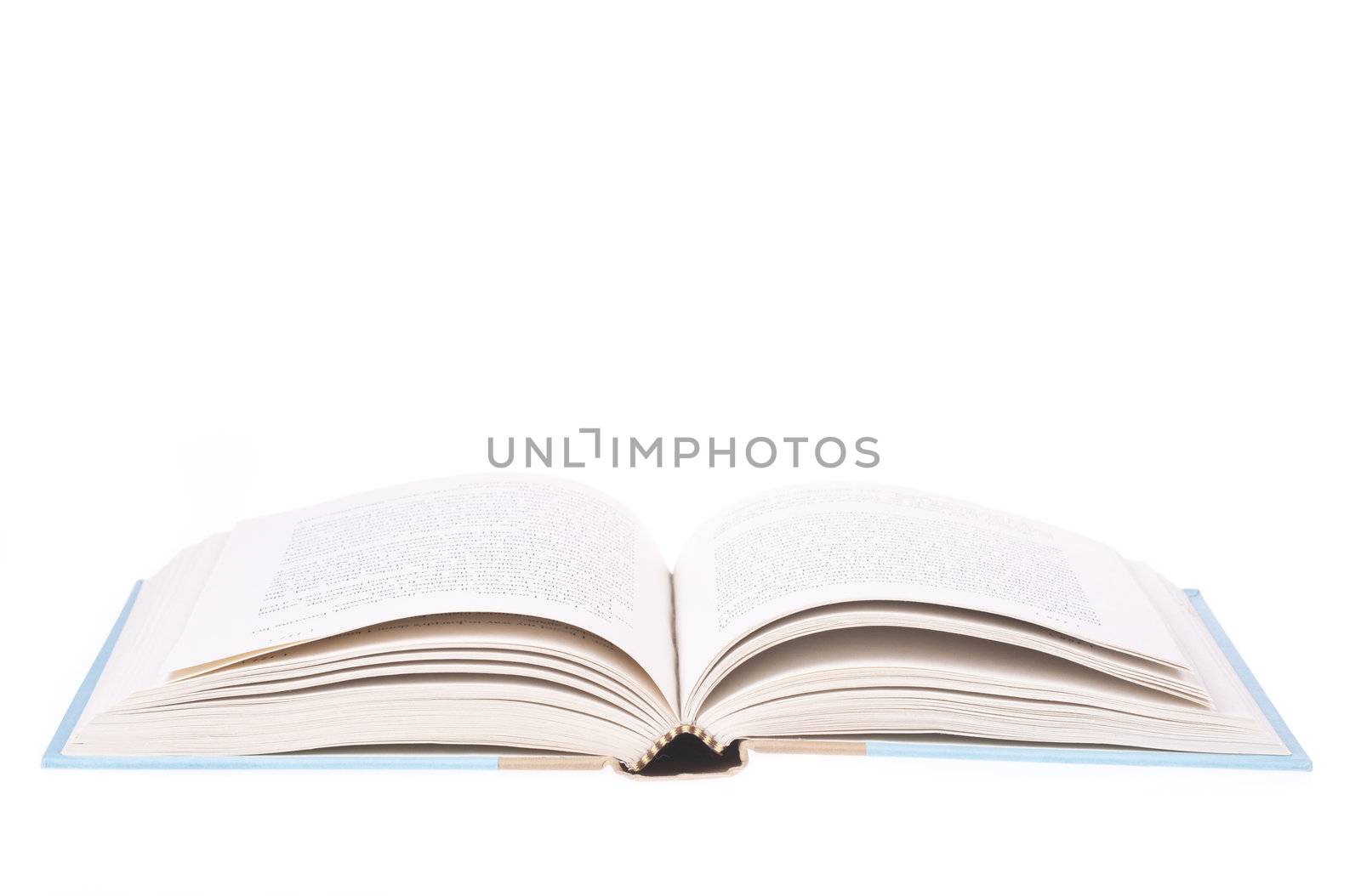 An Open book isolated on white background