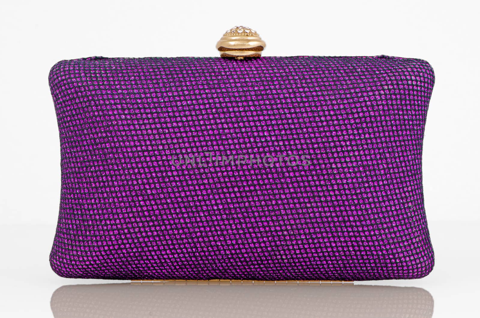 Elegant purple clutch bag.