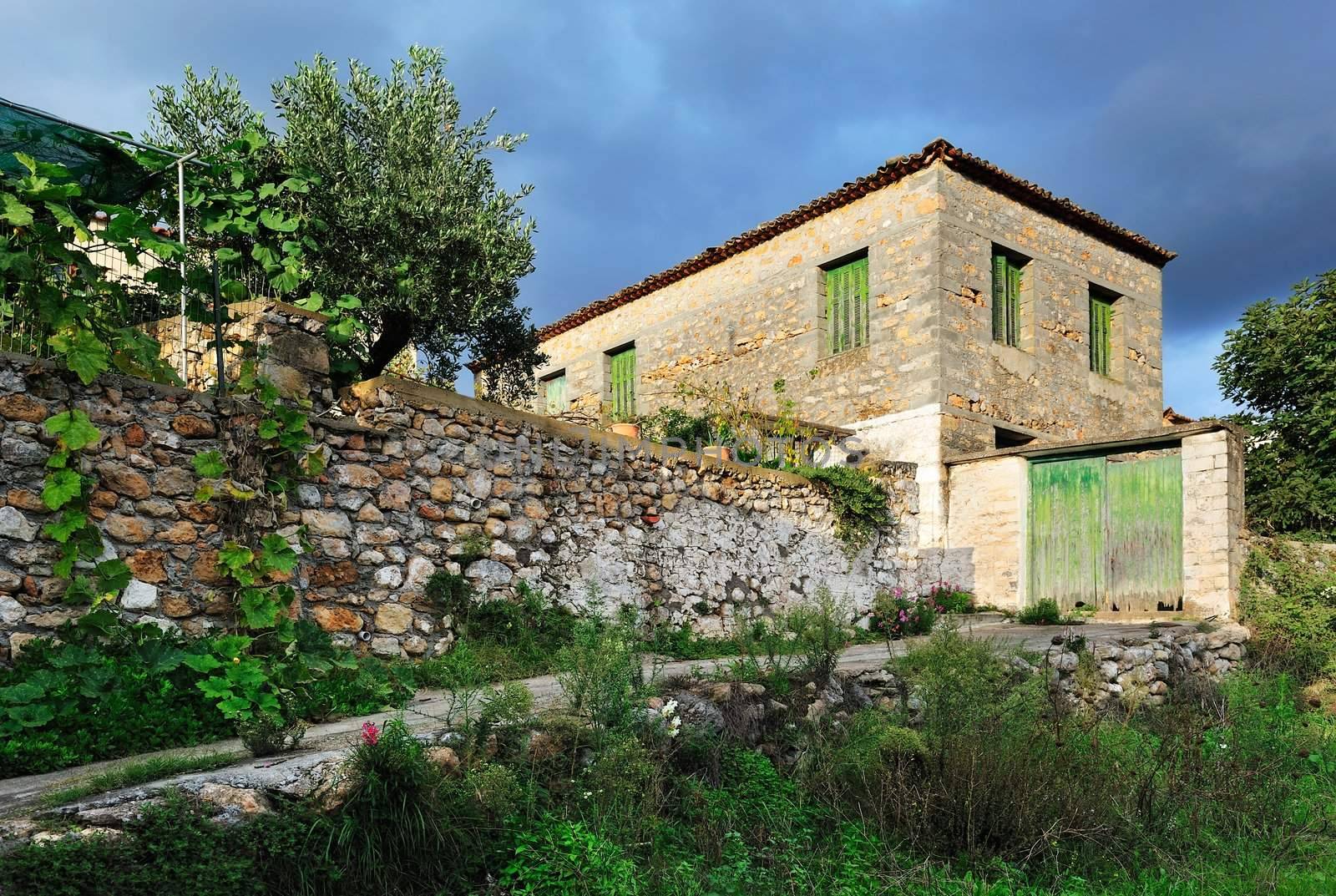 Greek village setting from Mani peninsula