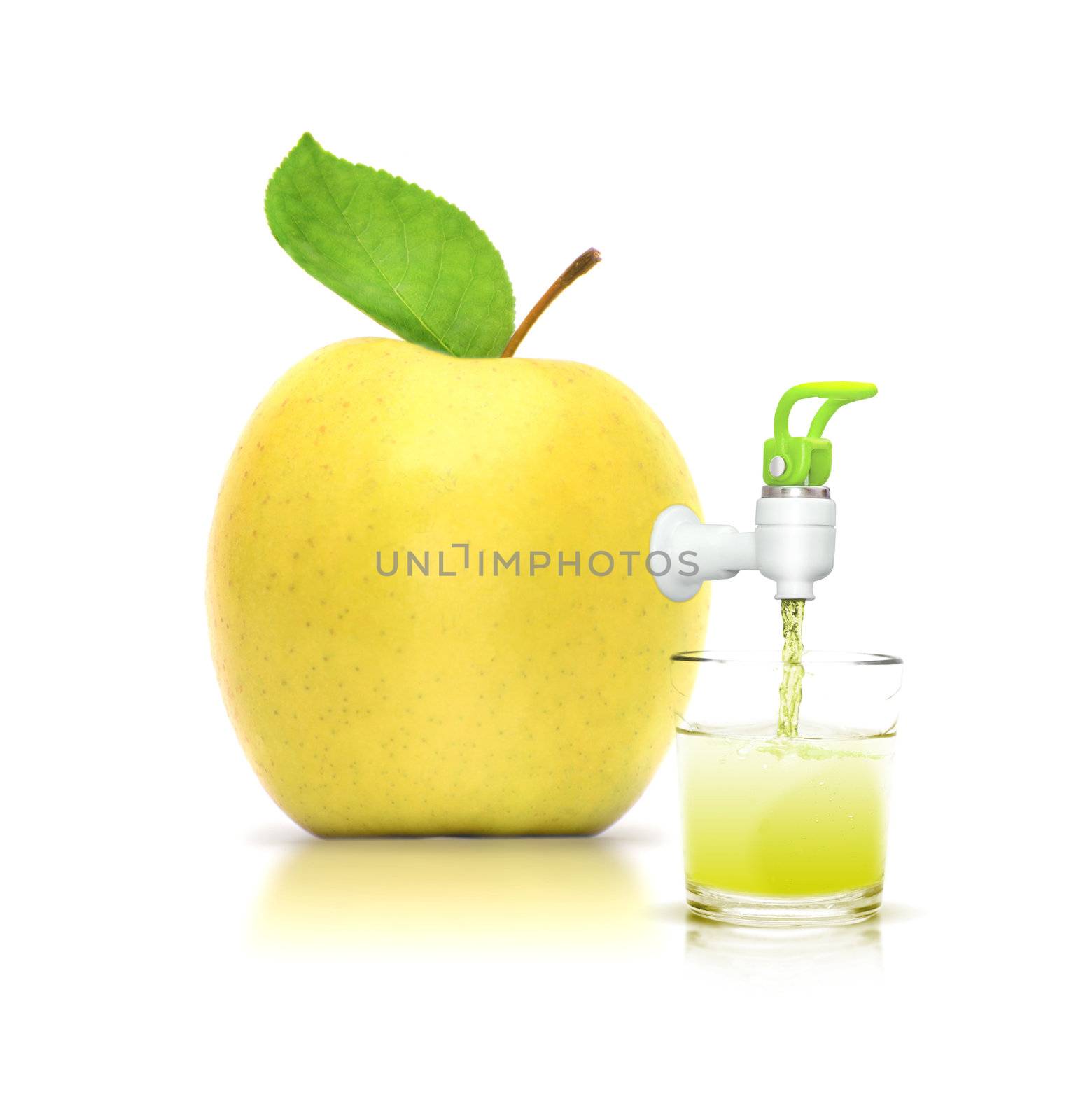 Concept of apple juice-isolated on white background