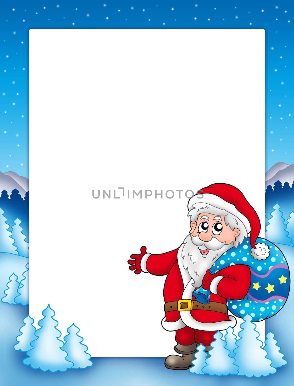 Christmas frame with Santa Claus 1 by clairev