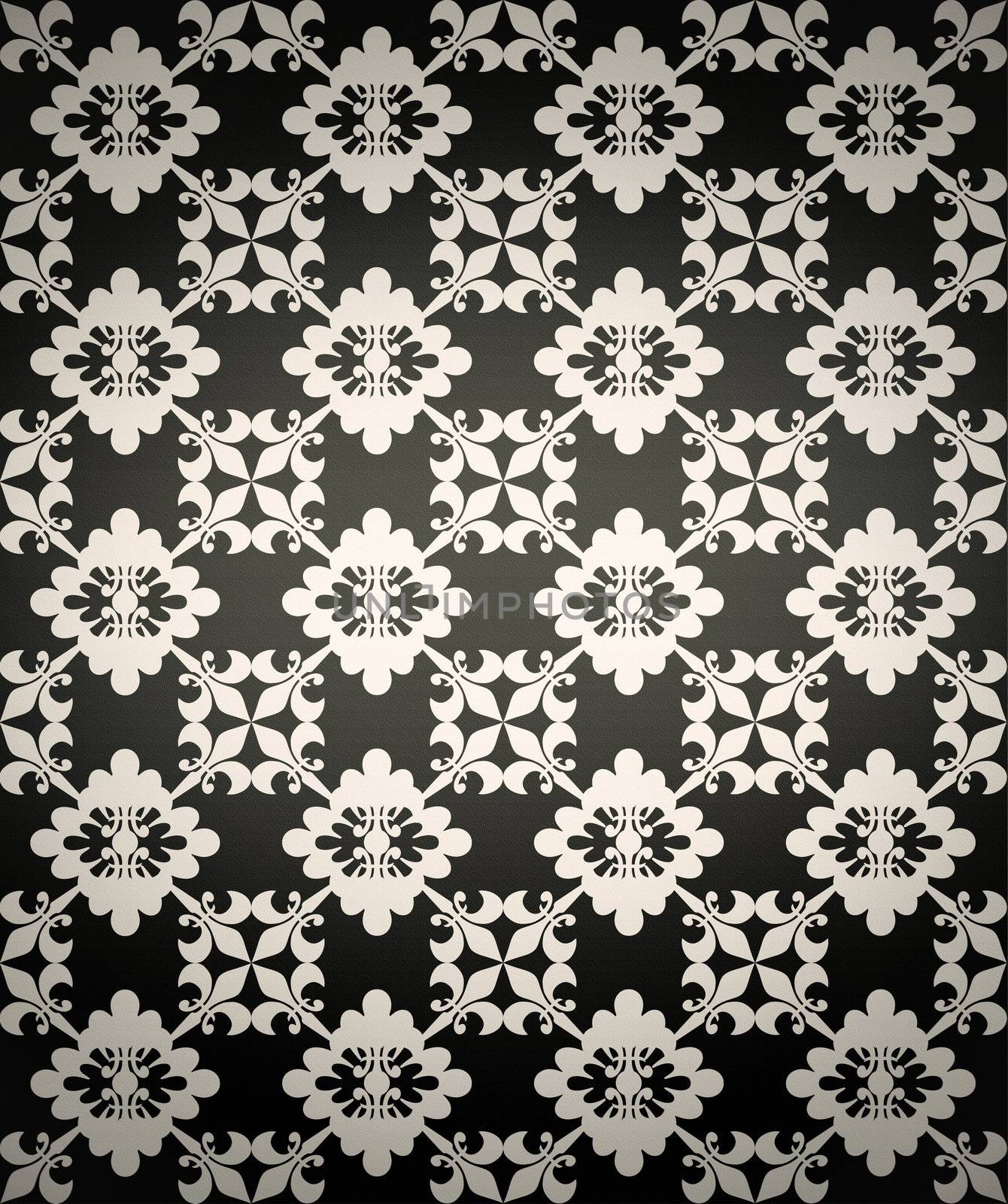 Seamless floral wallpaper with dark edges