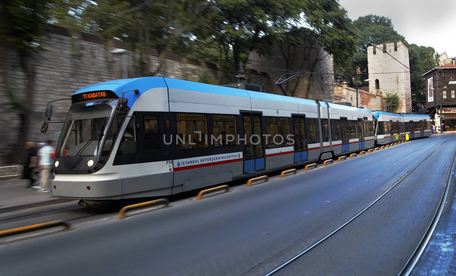 Istanbul, Turkey - June, 2011: speedy street car tramway metro of Istanbul infrastructure
