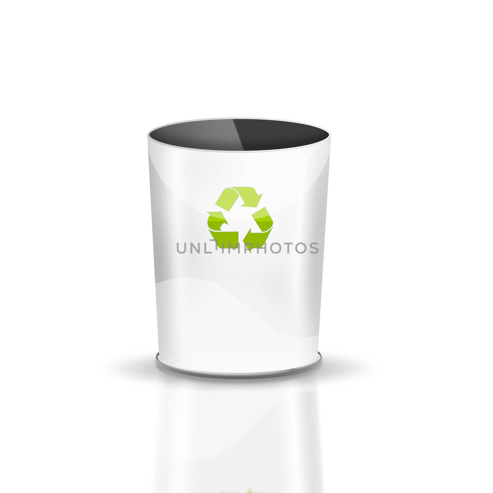 Empty Recycle Bin on white background by silent47