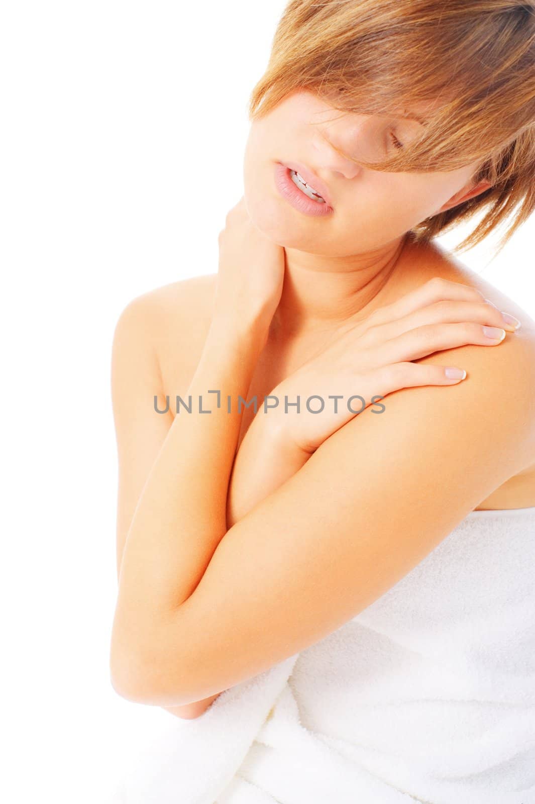 Woman Massaging Herself by cardmaverick