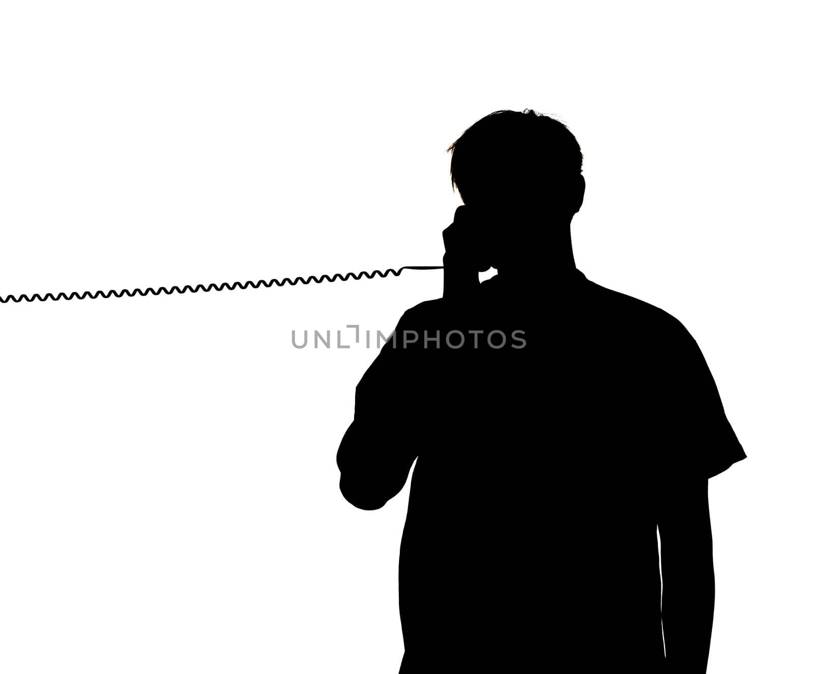 silhouette of a man talking in the phone by gemenacom