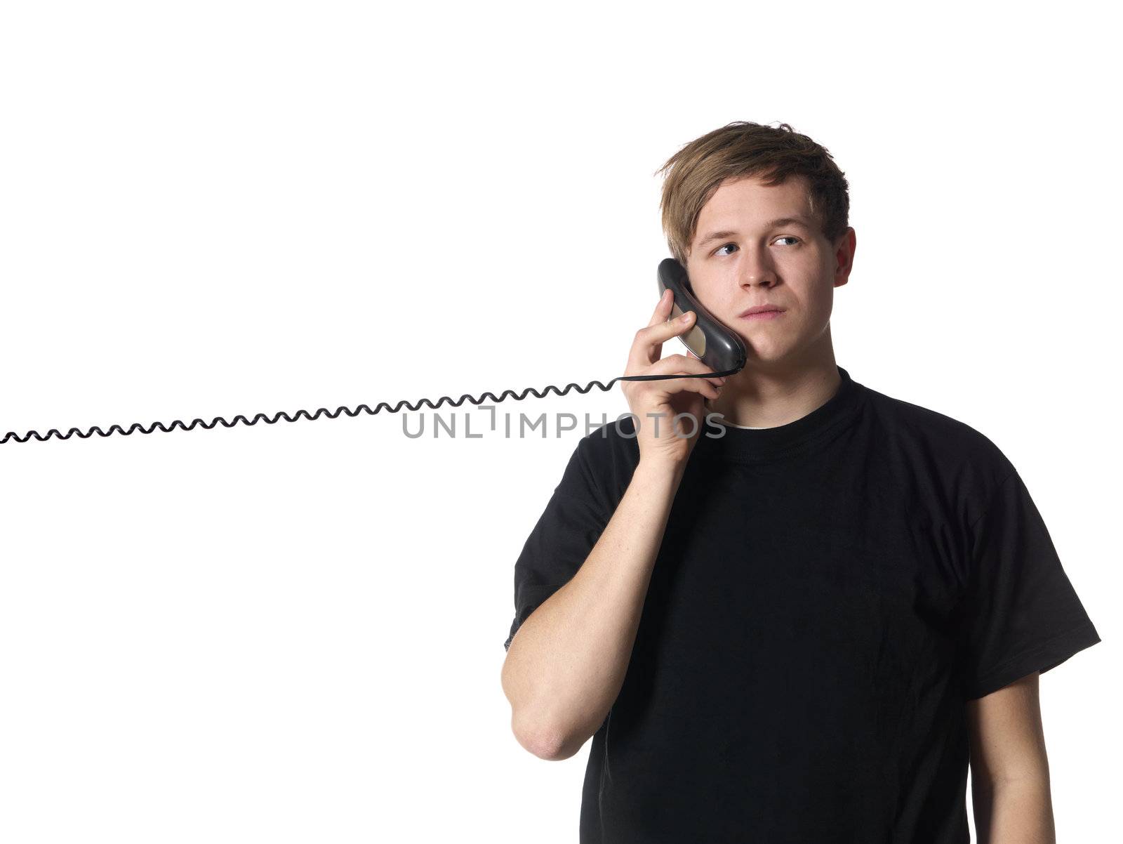 boy talking on the phone