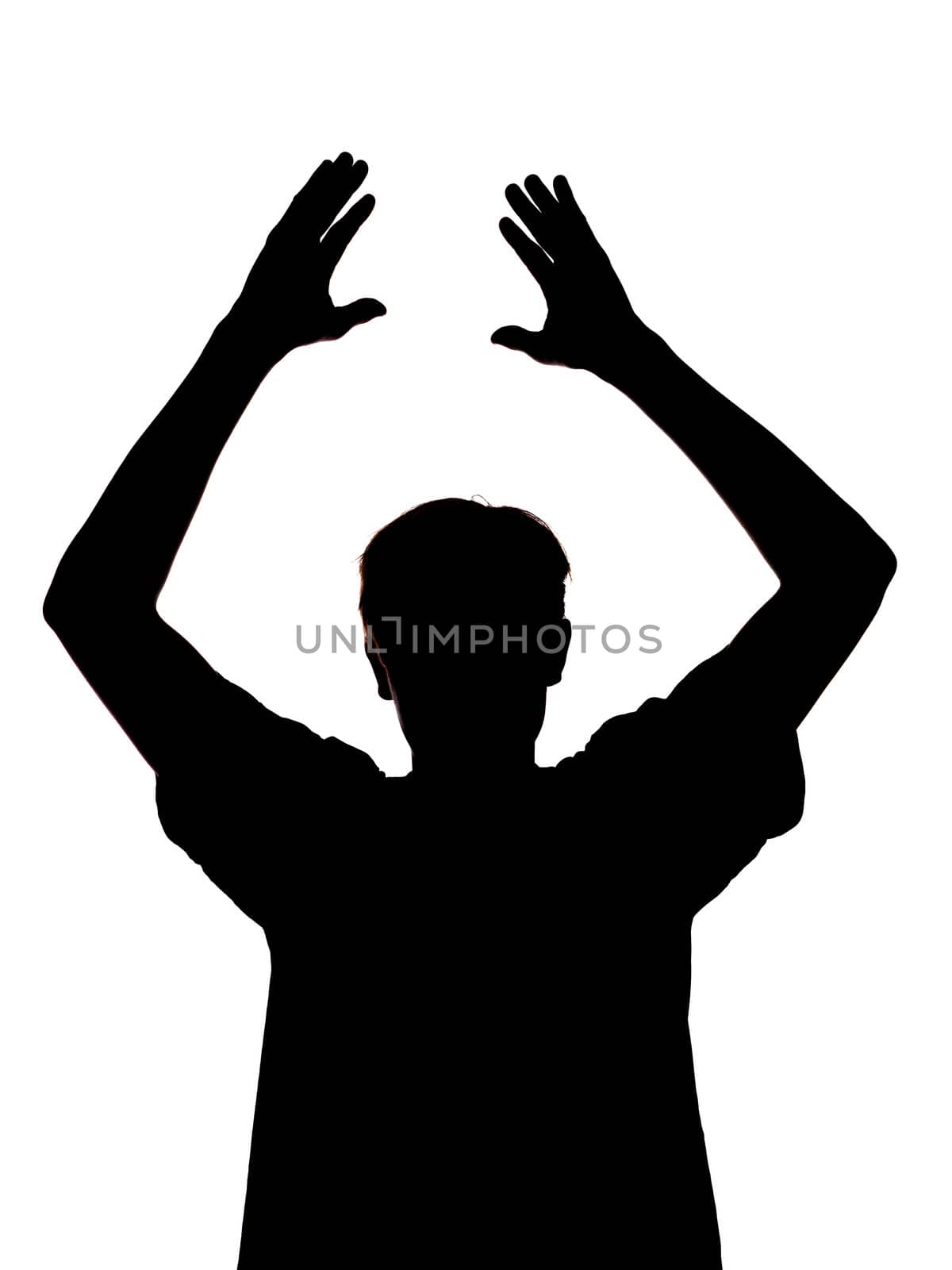 silhouette of a boy clapping his hands by gemenacom