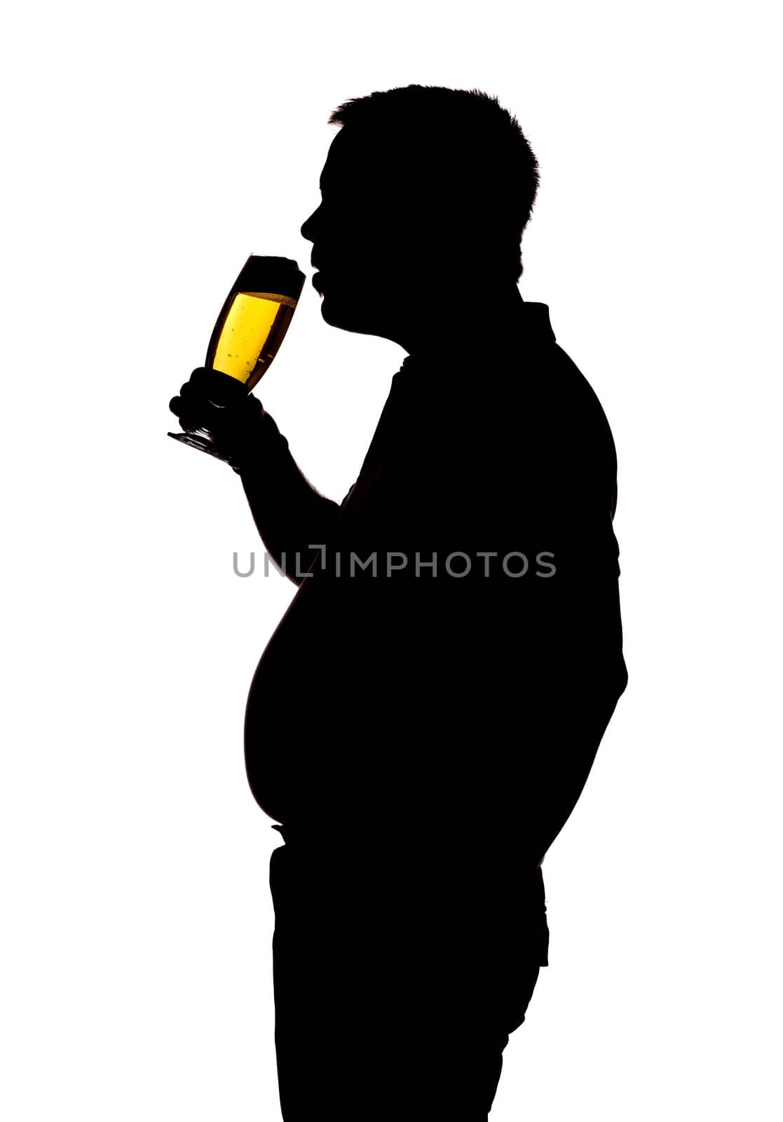 man drinking beer