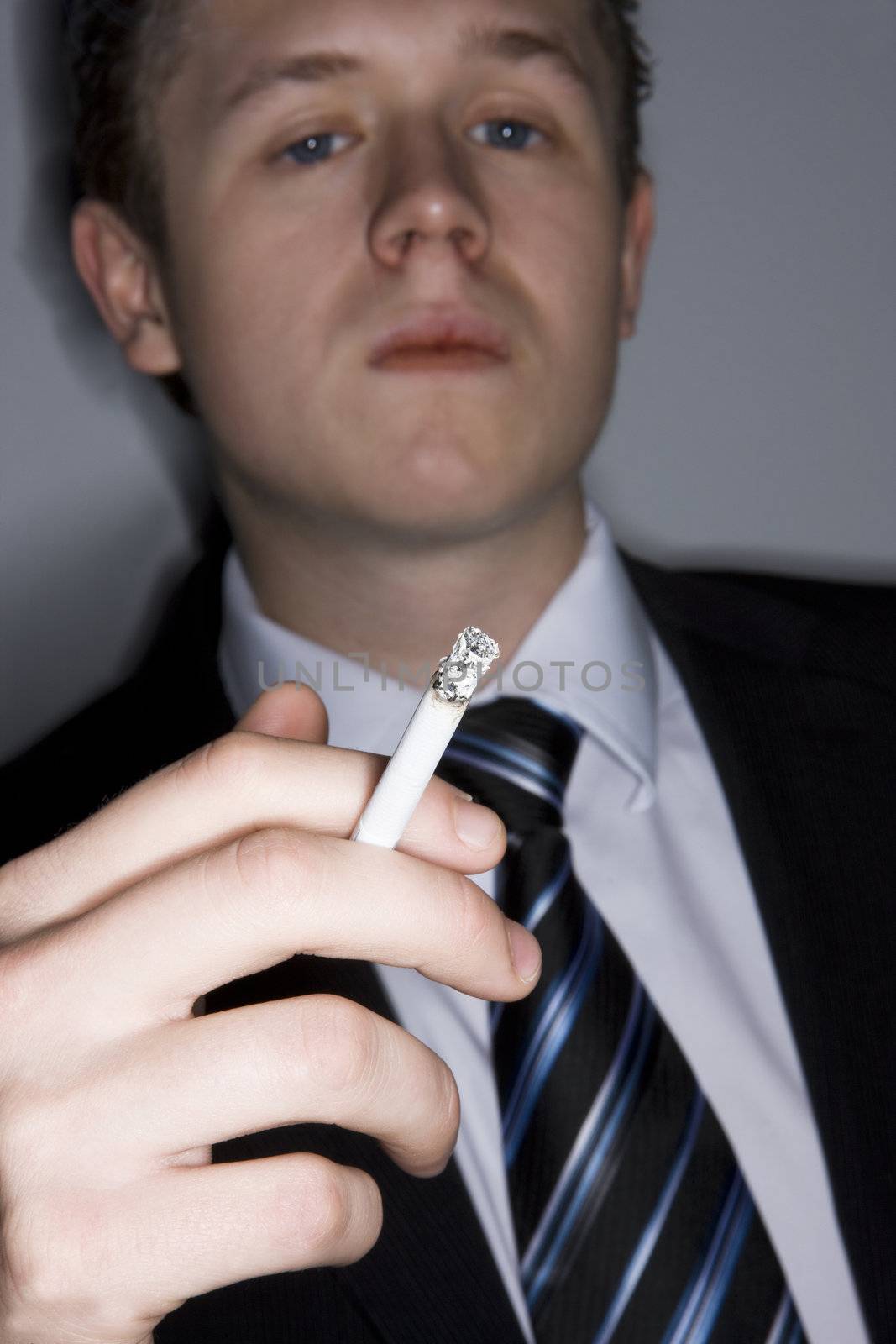 Young man and a cigarette