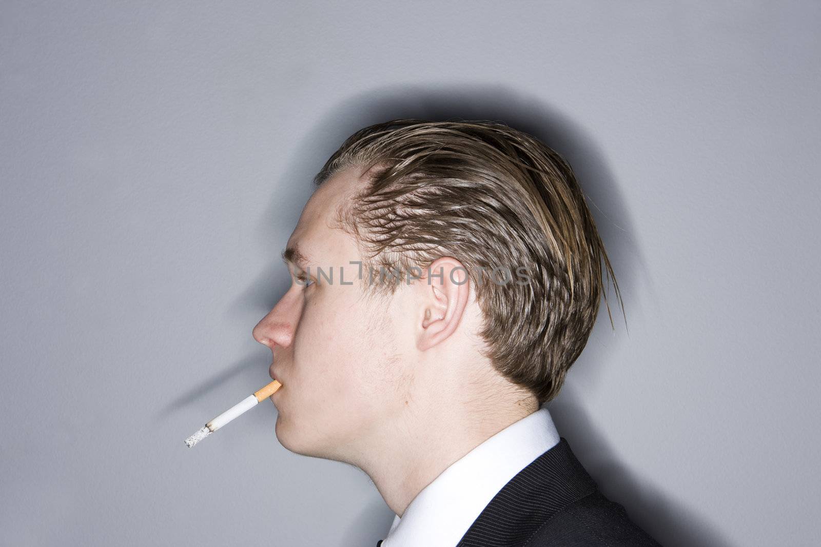 Young man smoking