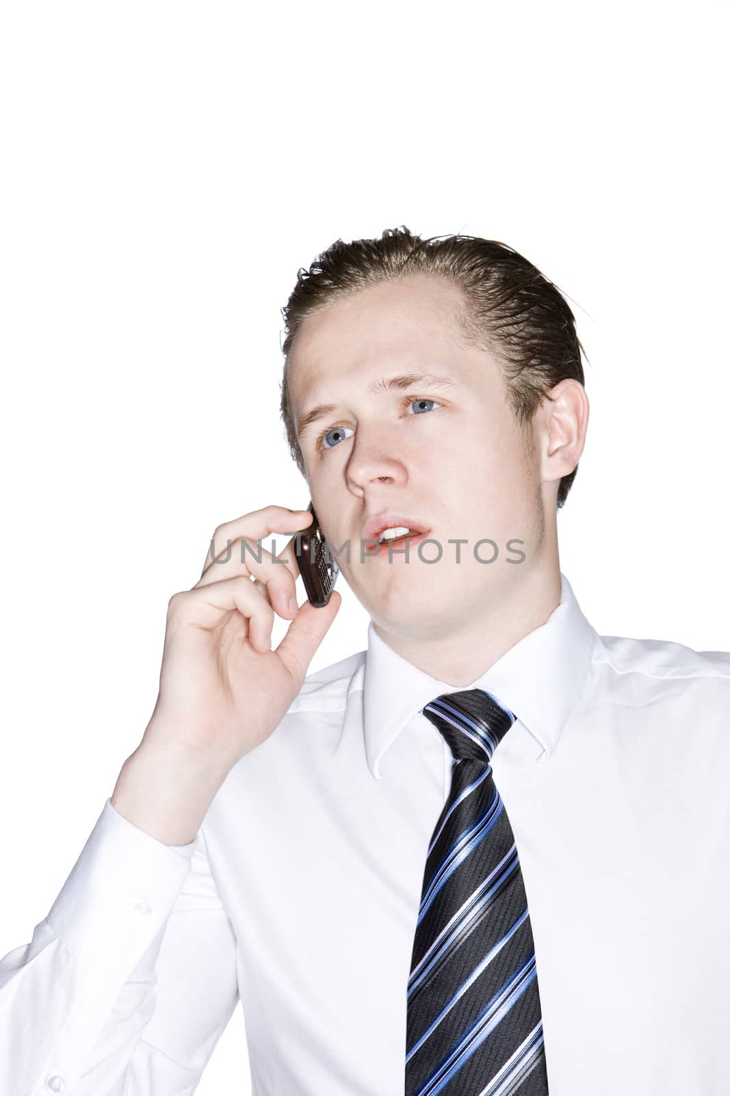 Man speaking in a cellphone