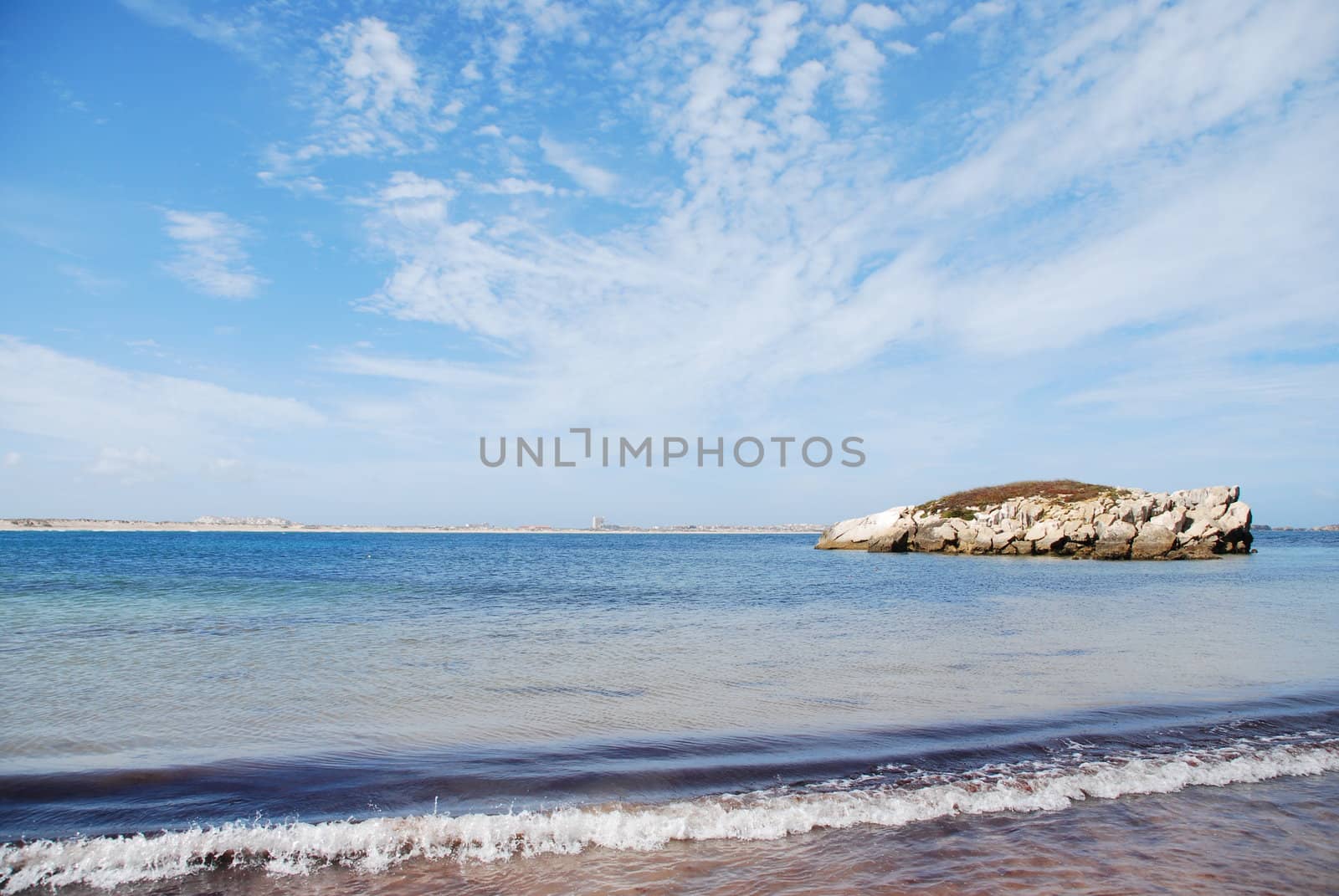 stunning and huge rock in Baleal Peniche beach, Portugal