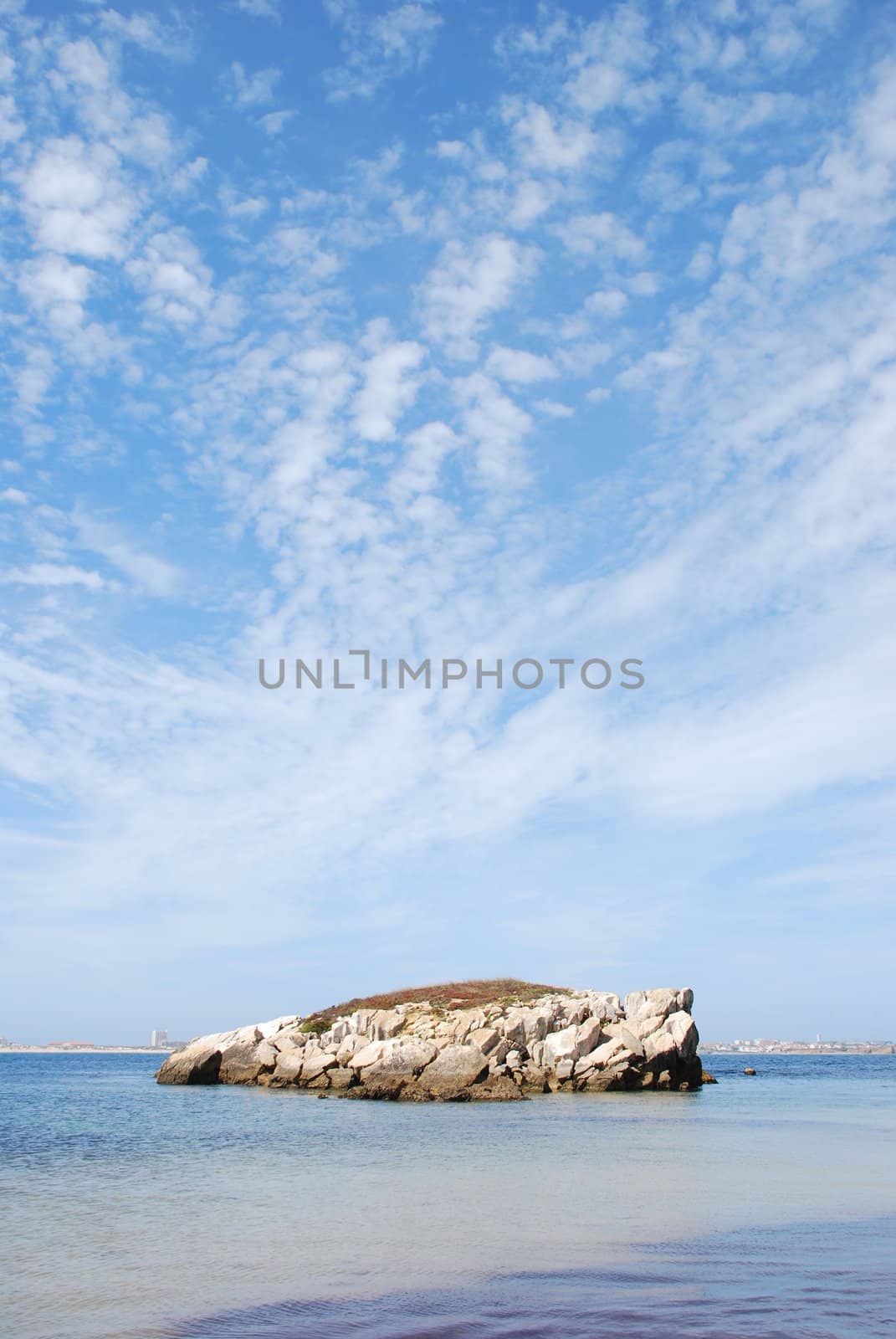 stunning and huge rock in Baleal Peniche beach, Portugal