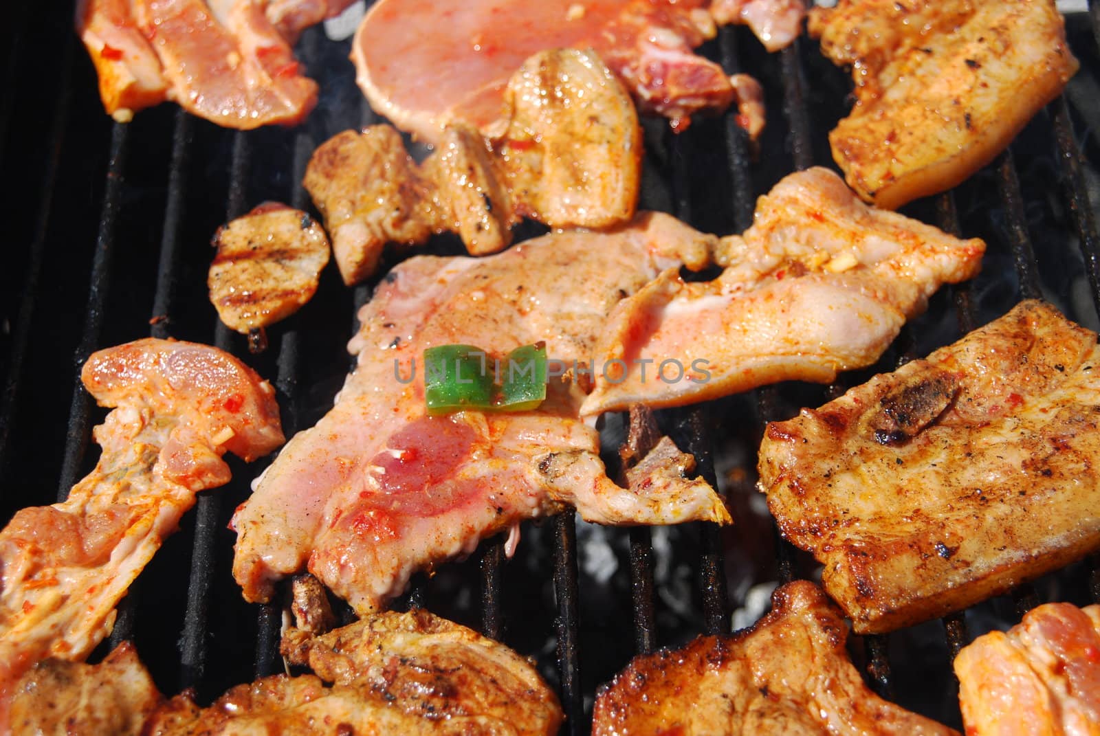 summer weekend with a delicious grilled fresh meat closeup