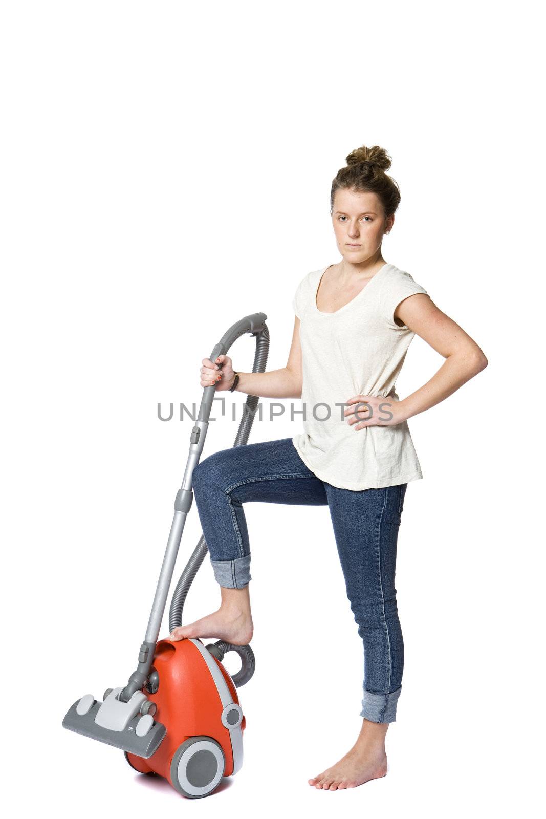 woman with vacuum cleaner by gemenacom