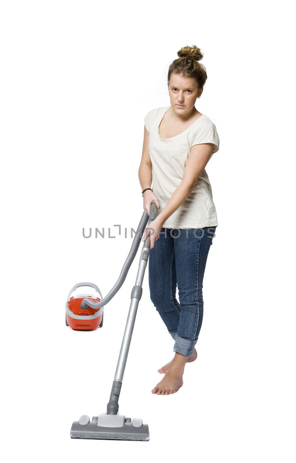 woman with vacuum cleaner by gemenacom