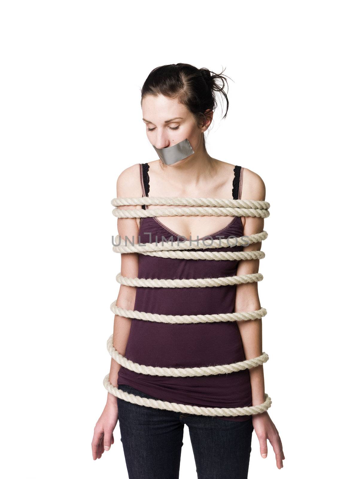 Tied up woman with tape over her mouth by gemenacom