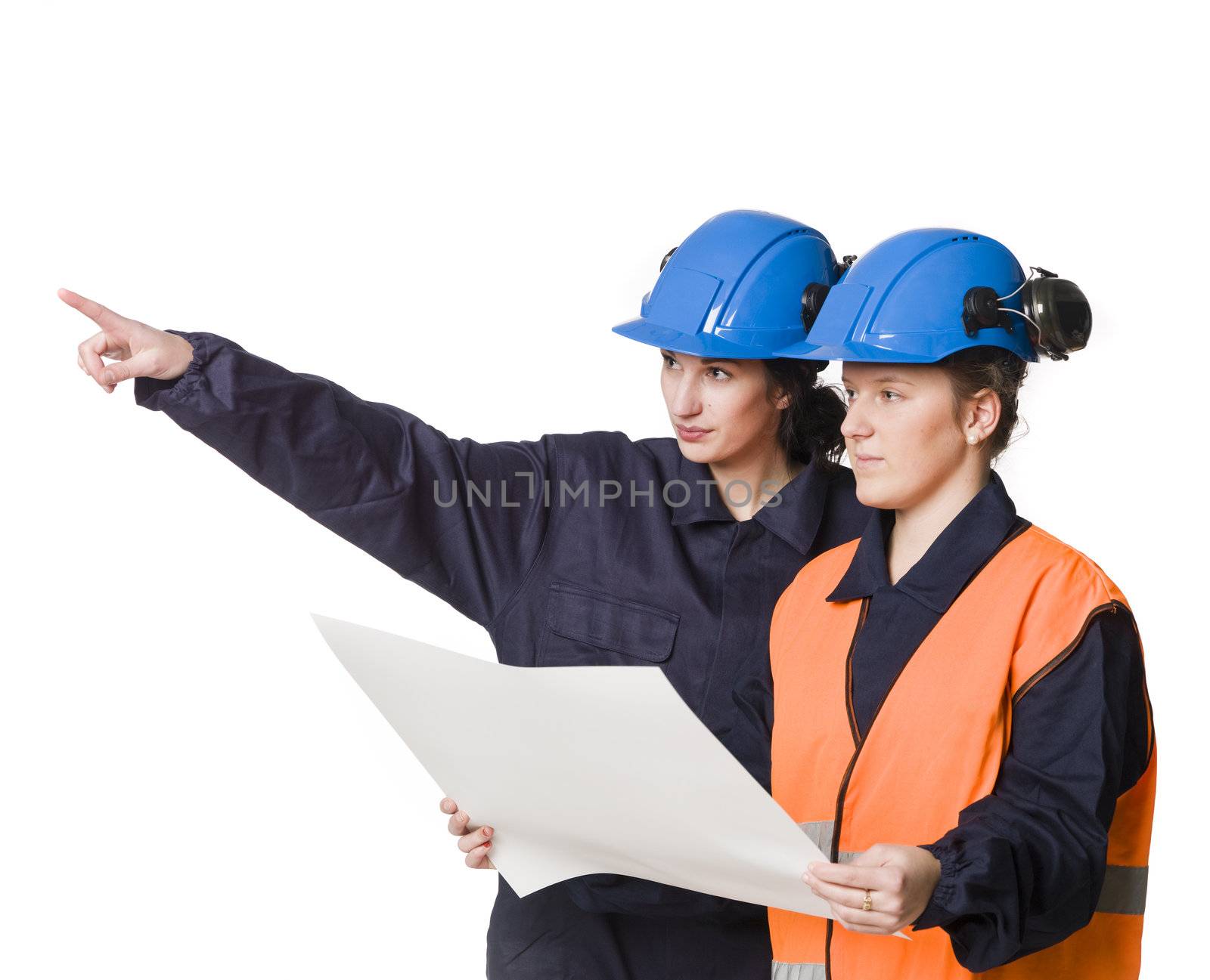 Two female buildingconstructors