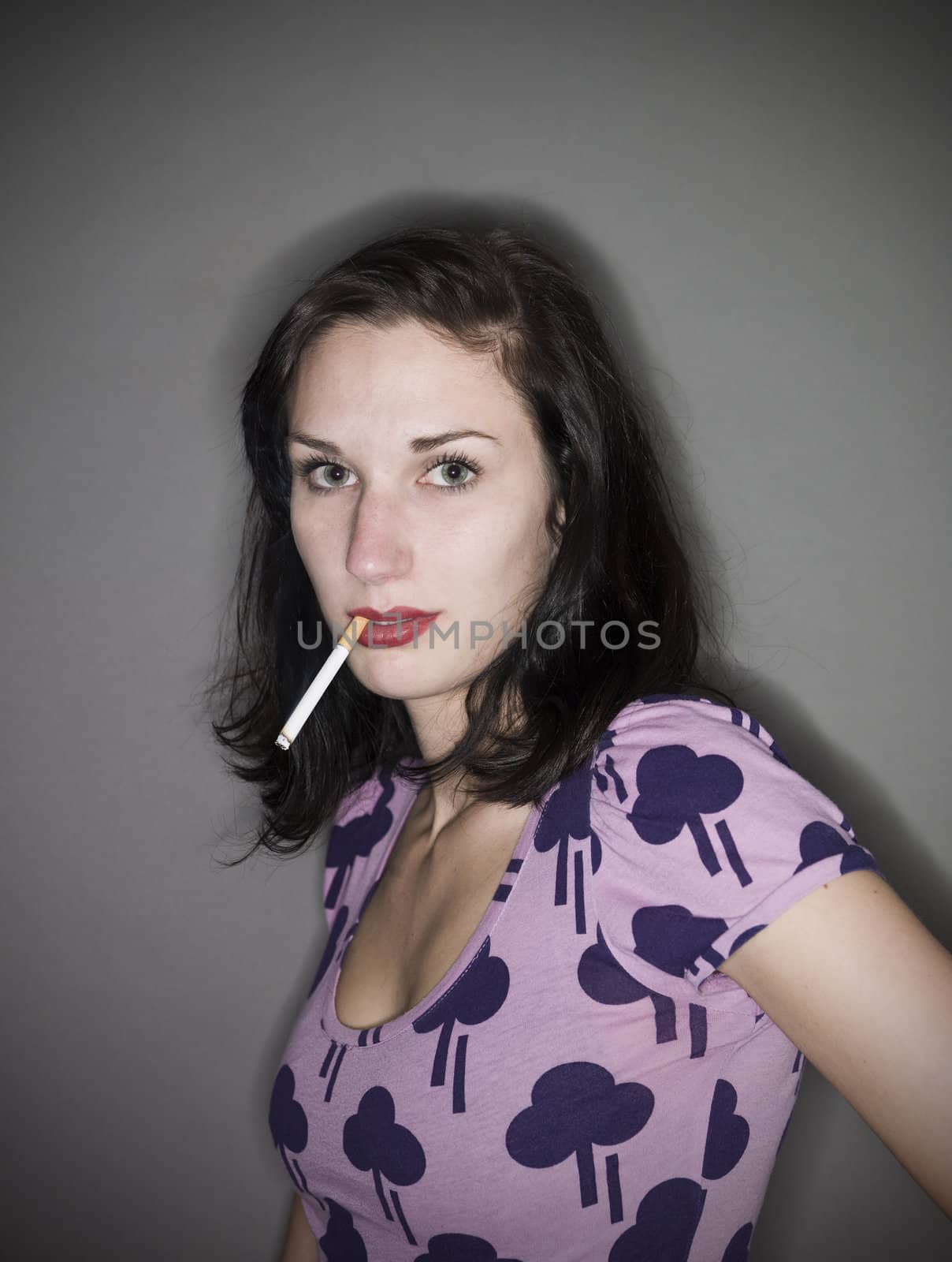 Woman with a cigarette by gemenacom