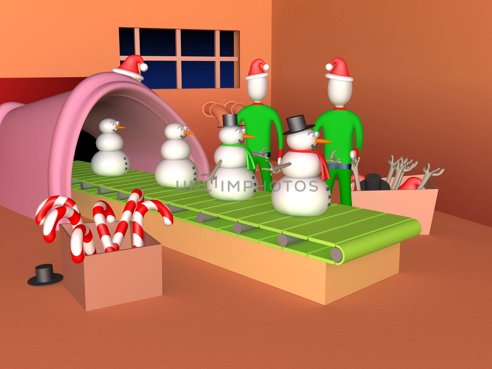 Computer generated image - Xmas Factory.