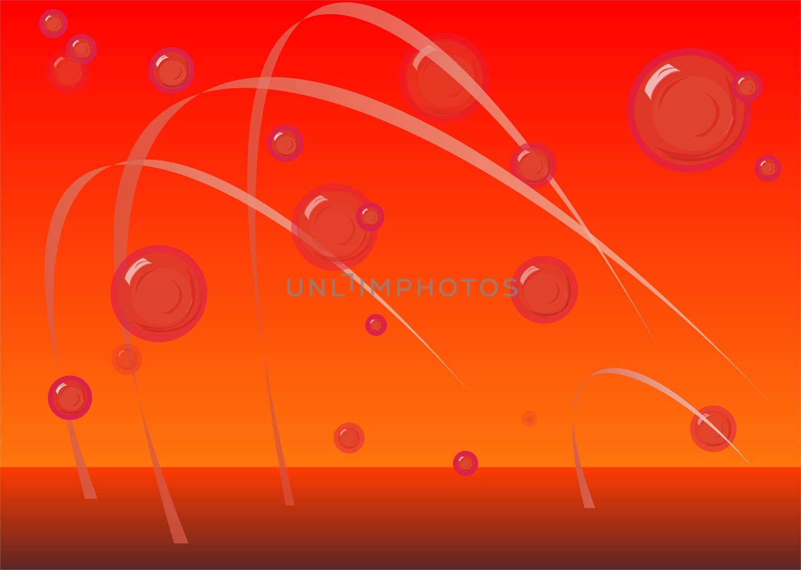 abstract red bubbles background