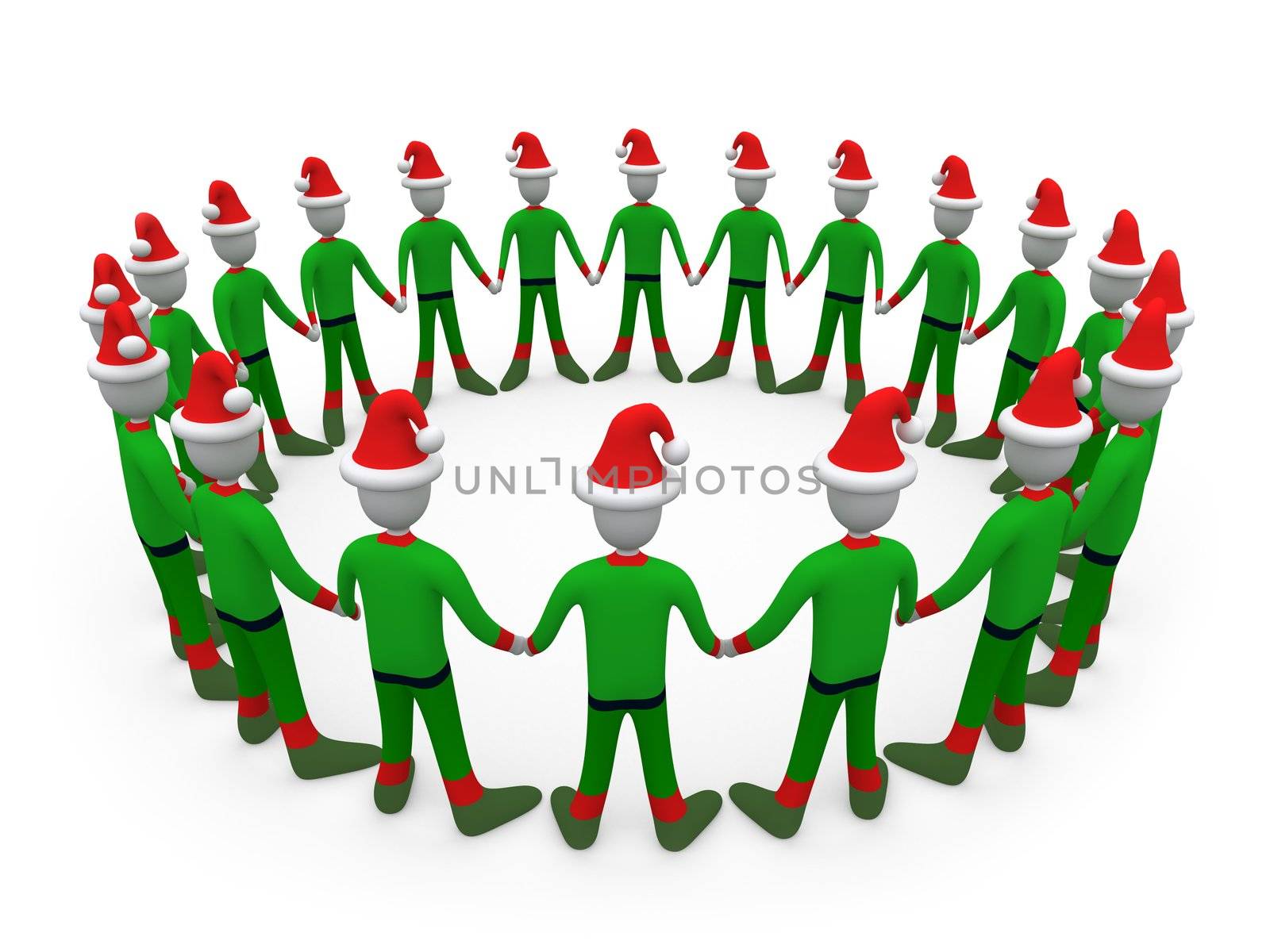 Santa's Helpers in Circle by 3pod