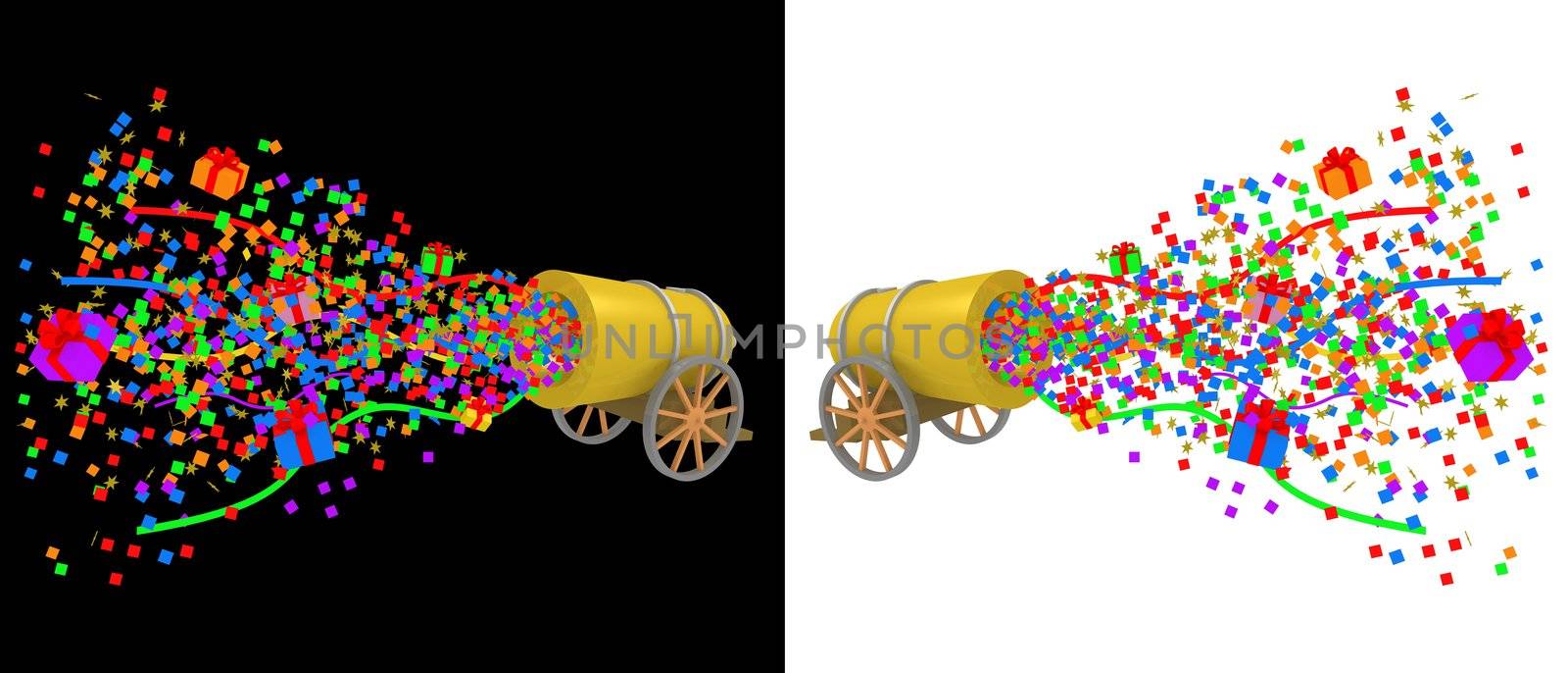 Computer generated image. Party Cannon