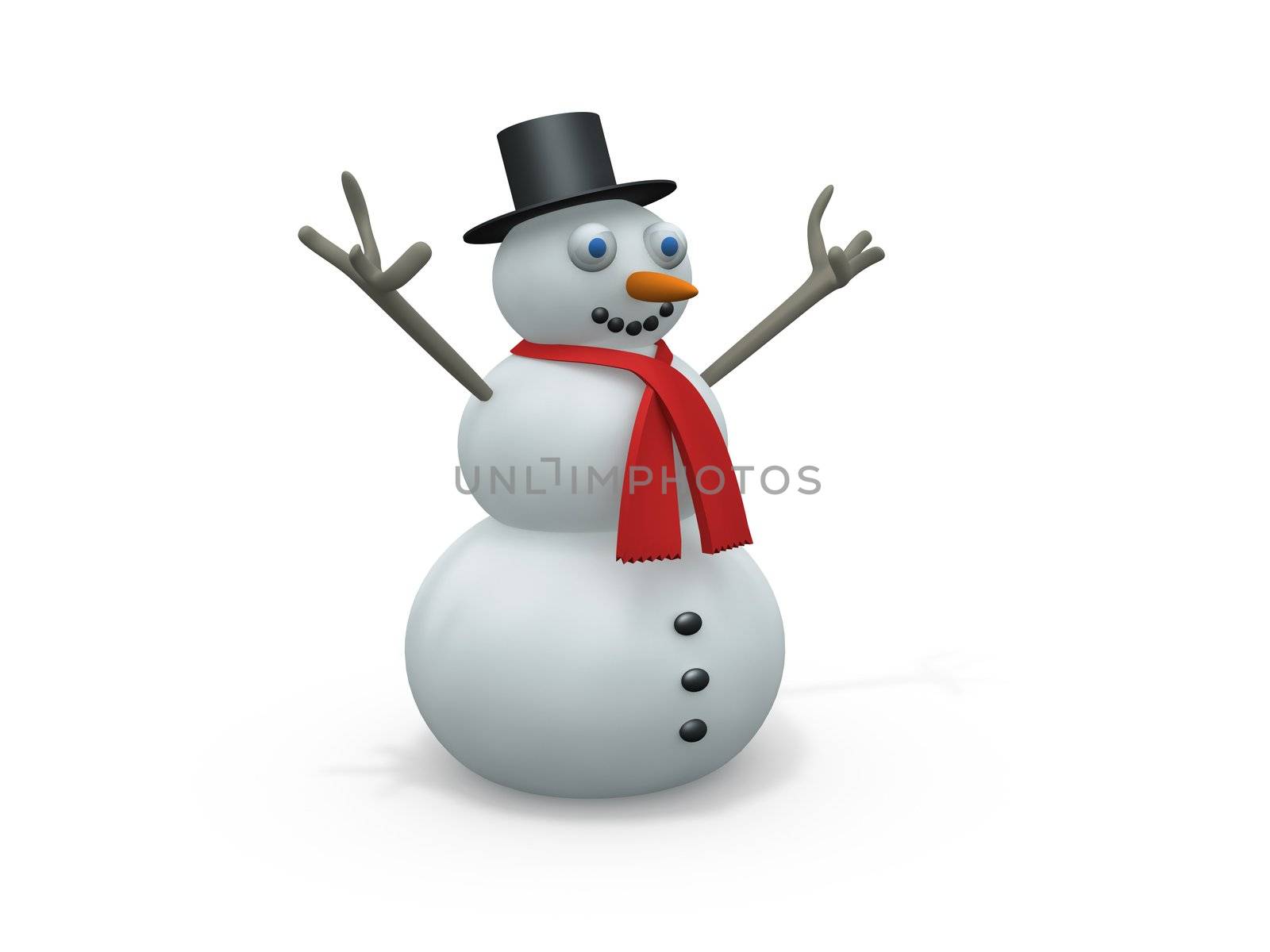 Computer generated image. - Snow-man.