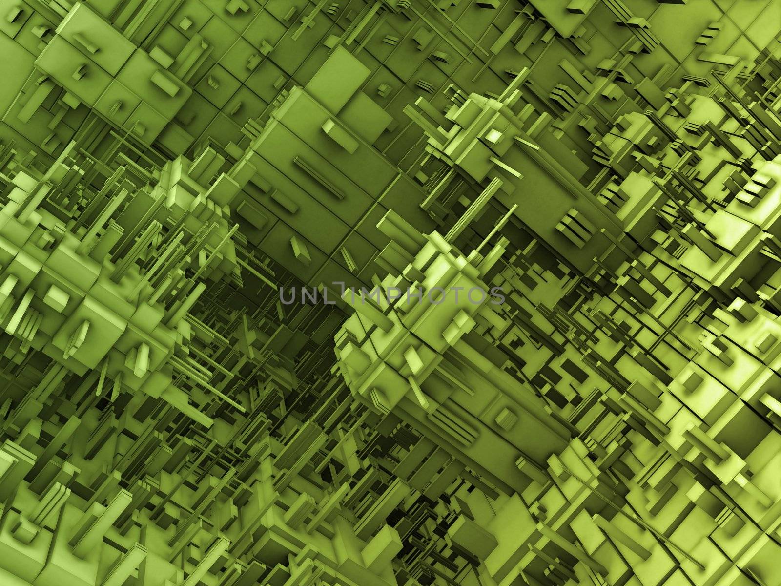 Computer generated image - Abstract 3D Background - Green.