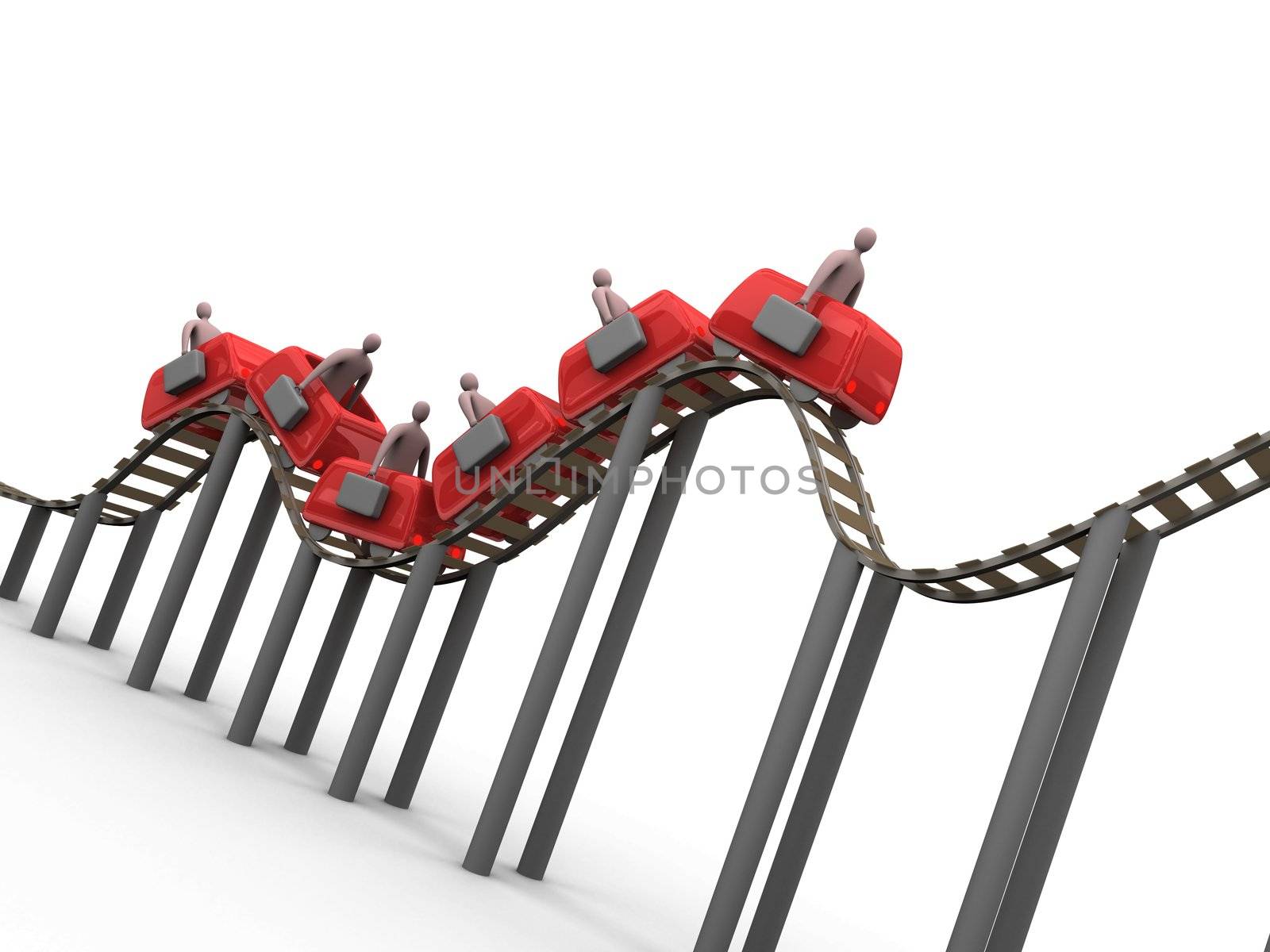 Computer generated image - Business Rollercoaster.