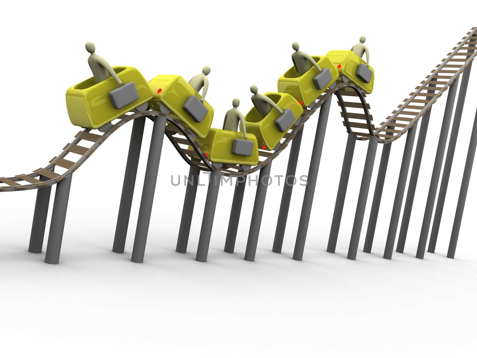 Computer generated image - Business Rollercoaster.