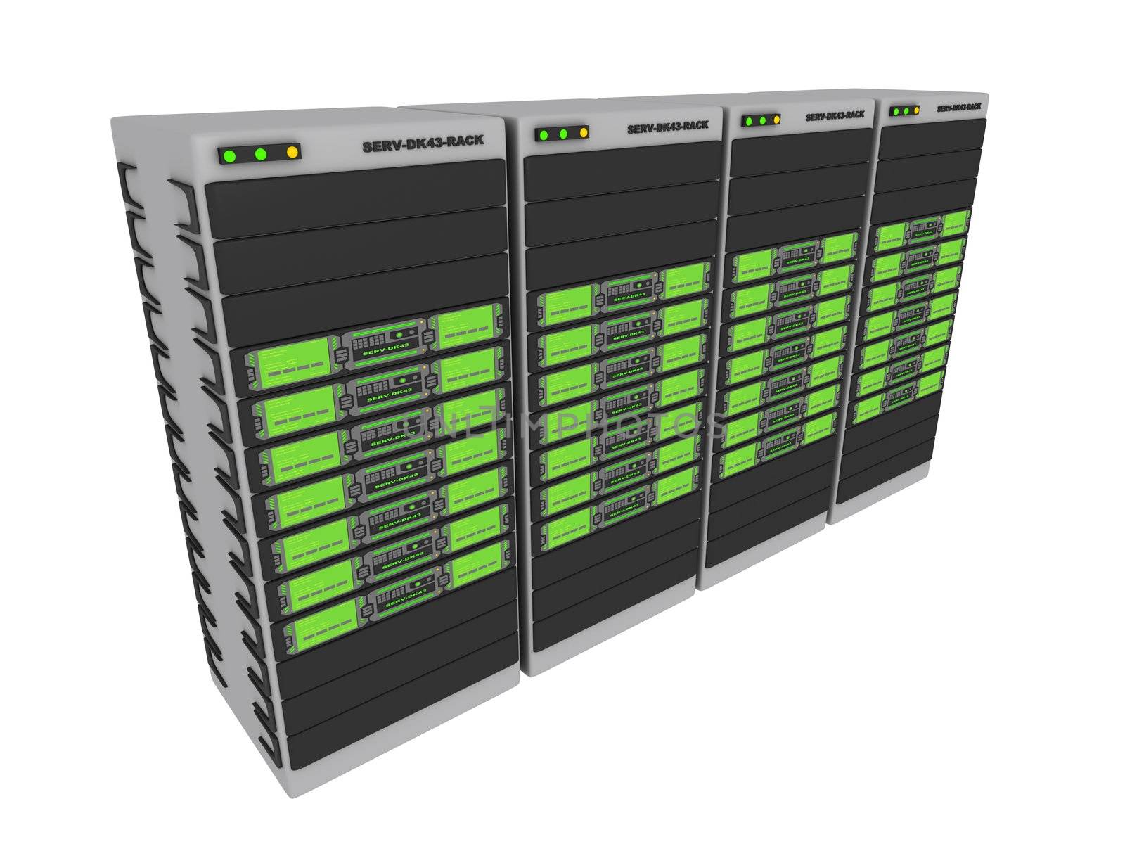 Computer generated image - 3D Server - Green.