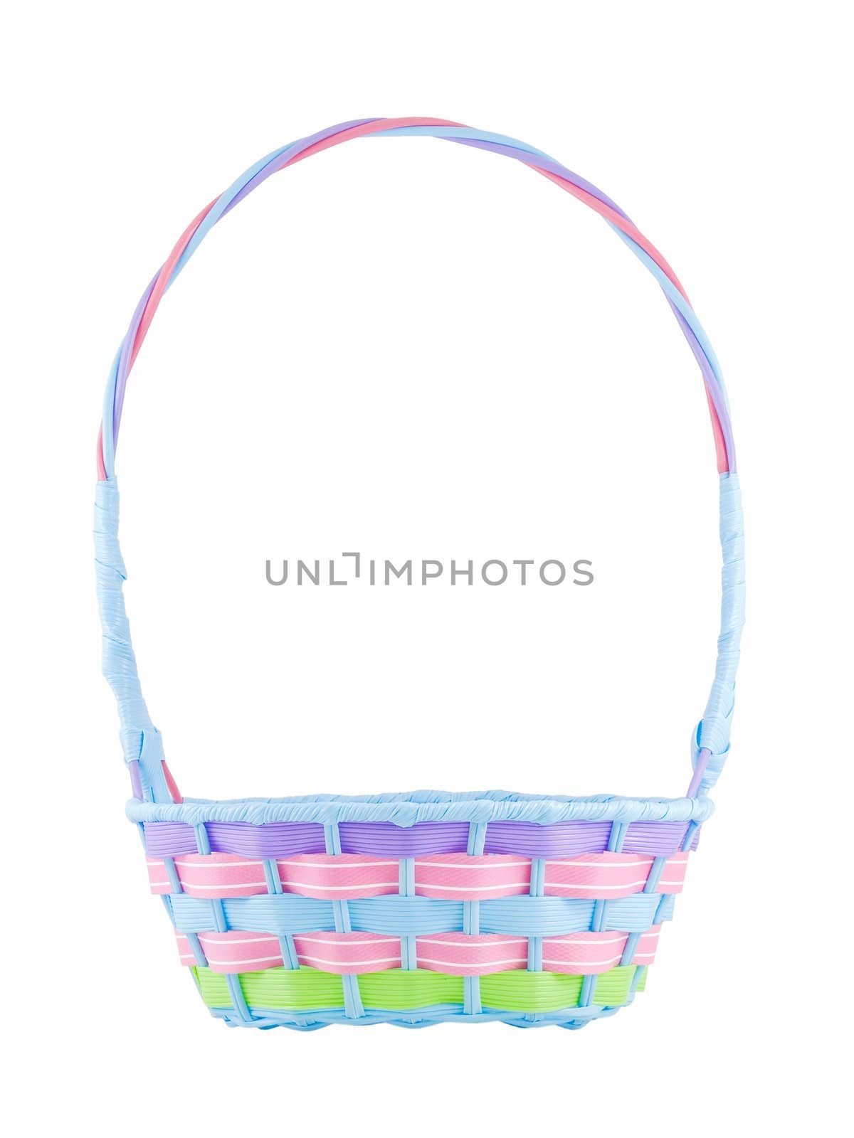 Easter basket isolated on a white background