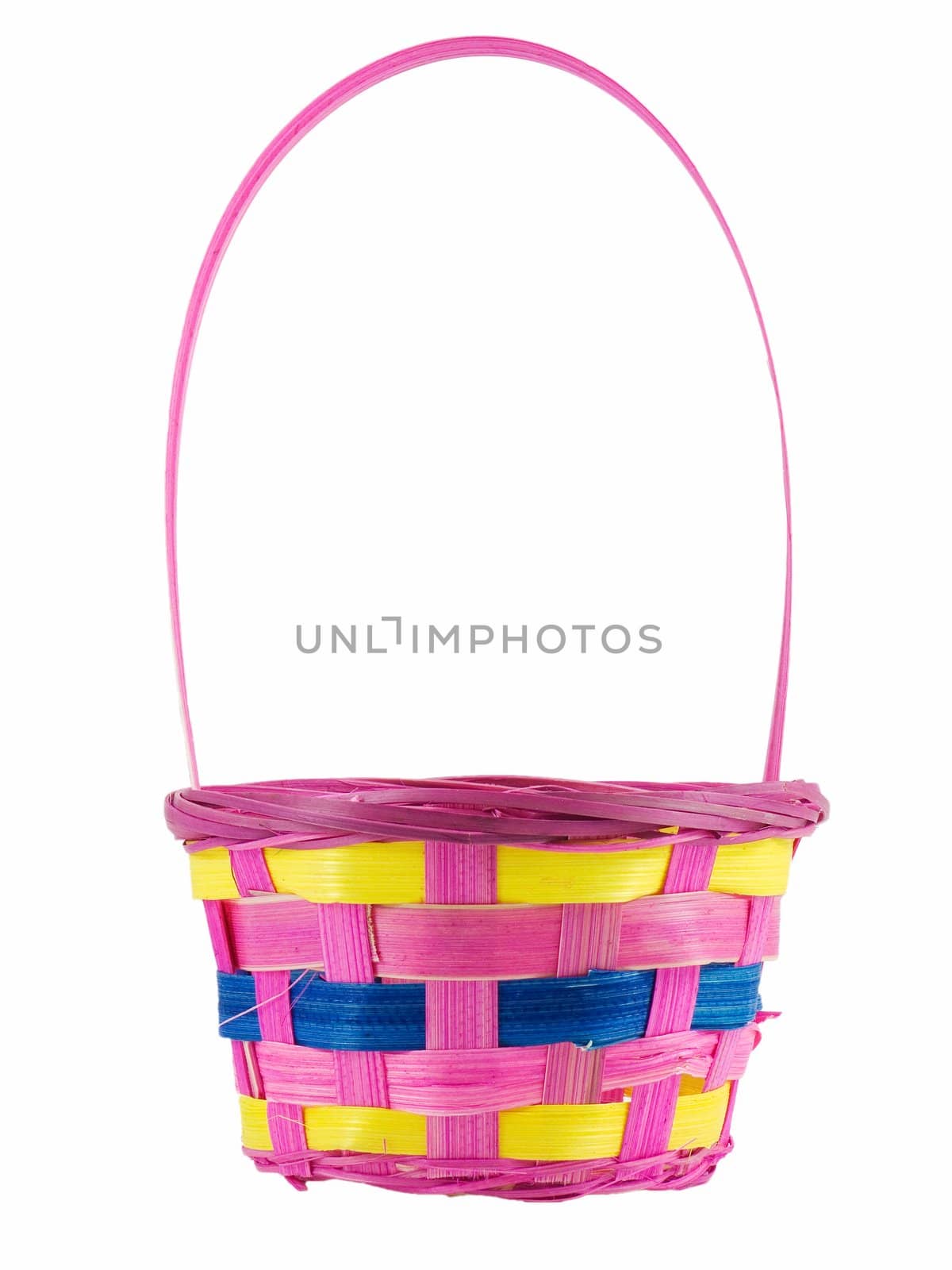 Easter basket isolated on a white background