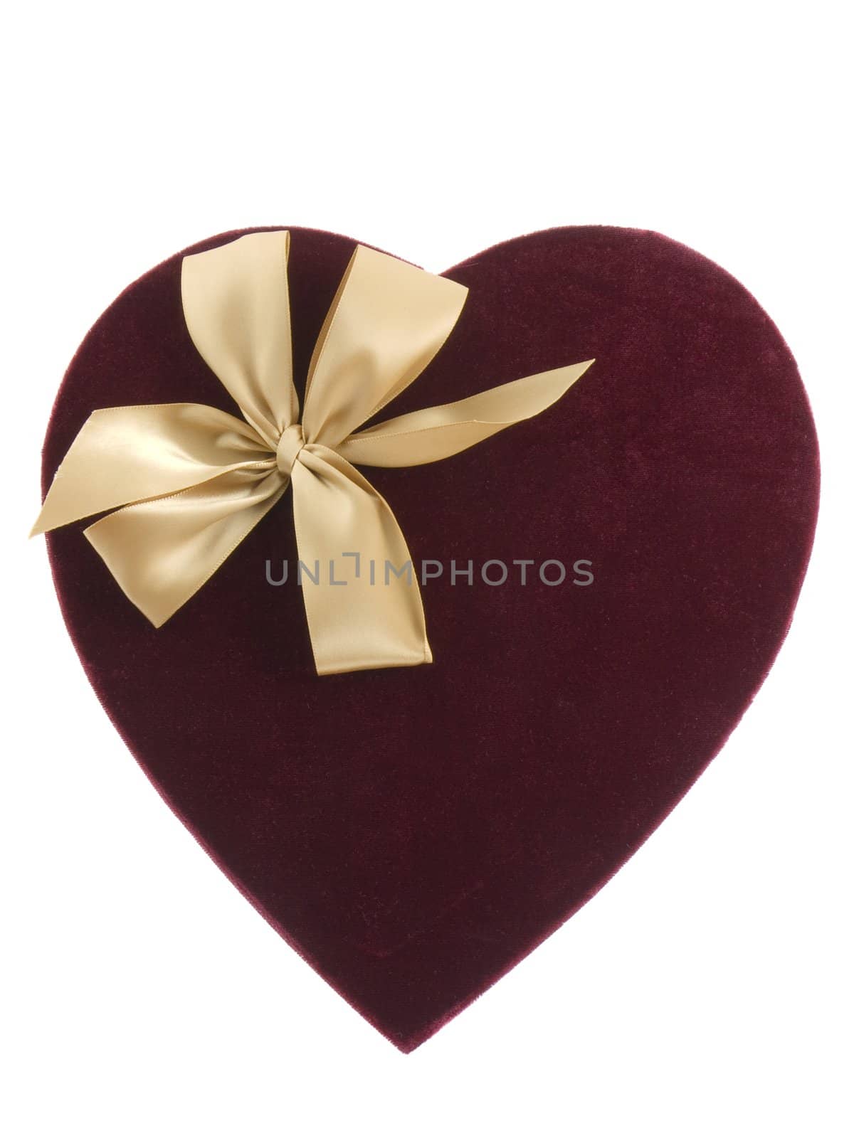 Heart shaped valentines candy box isolated on white