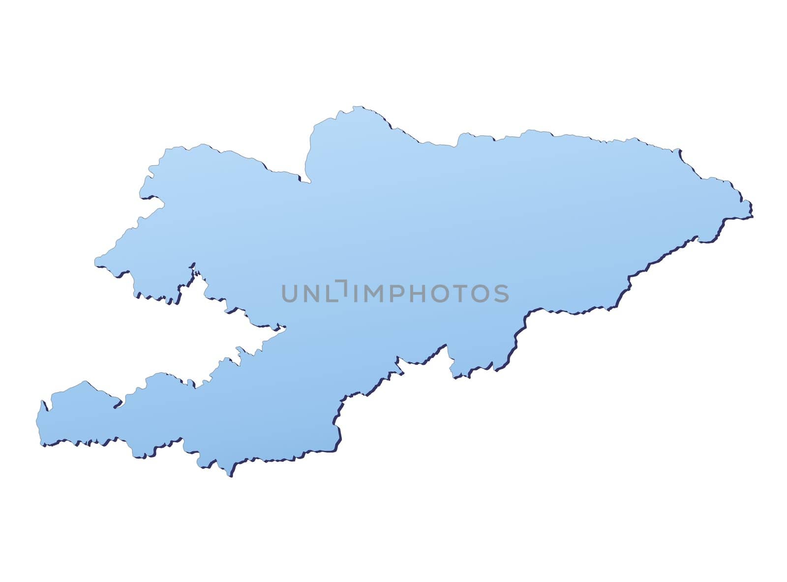 Kyrgyzstan map filled with light blue gradient. High resolution. Mercator projection.