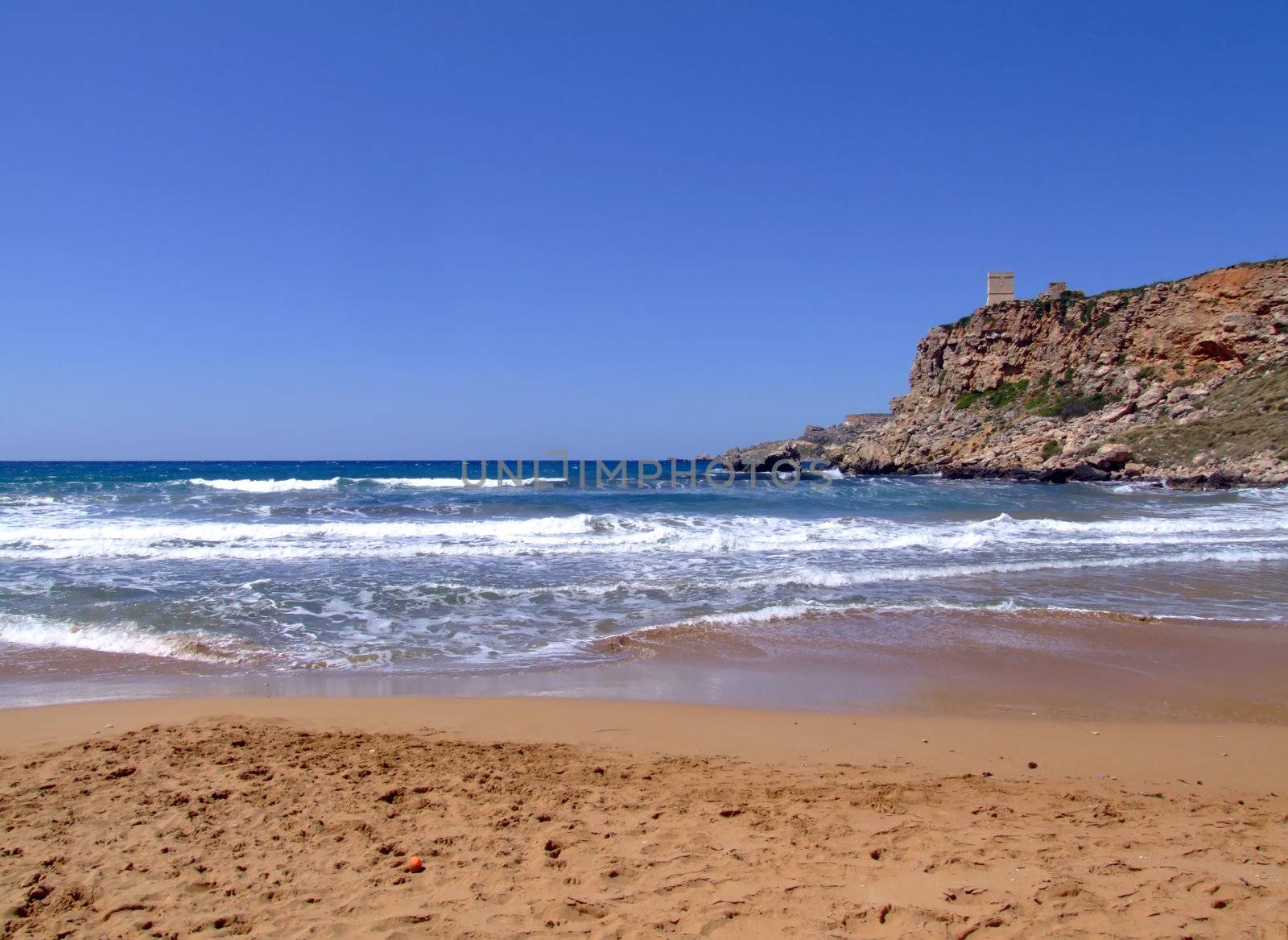Beautiful Mediterranean beach on the island of Malta