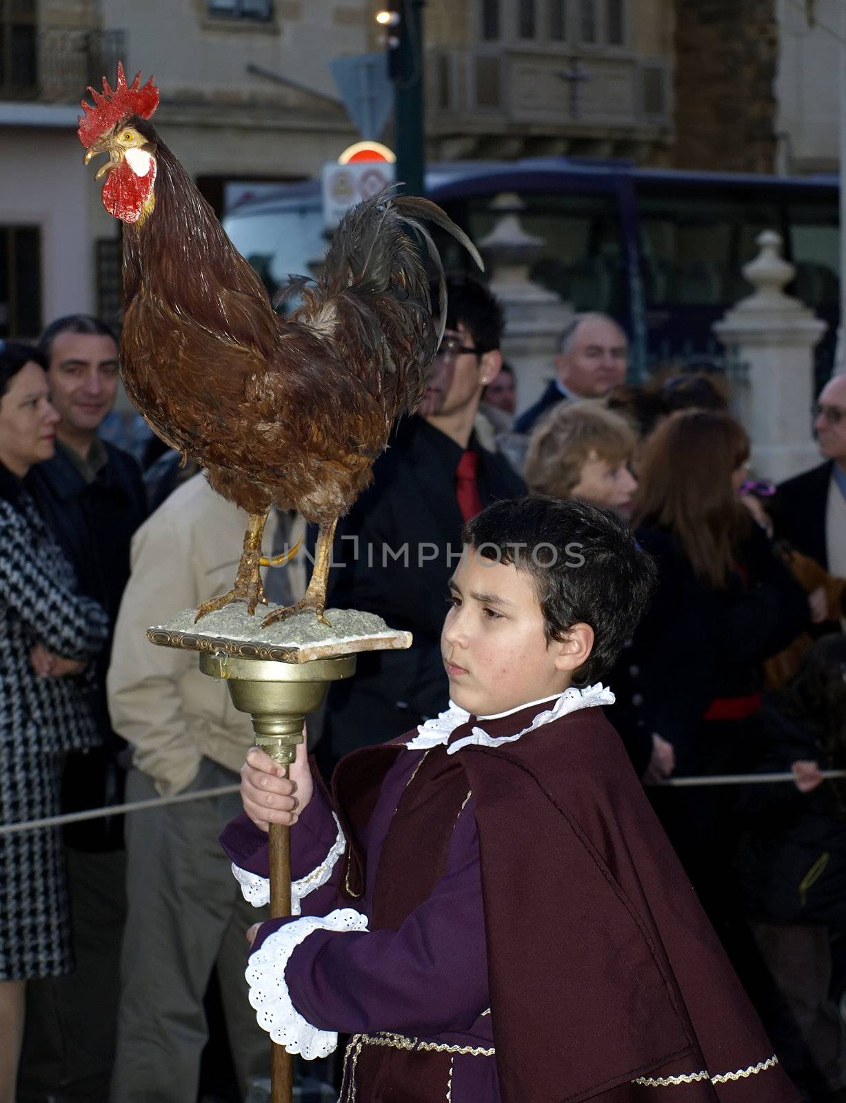 Various Biblical figures from the passion of the Christ during the good Friday procession in Luqa in Malta  