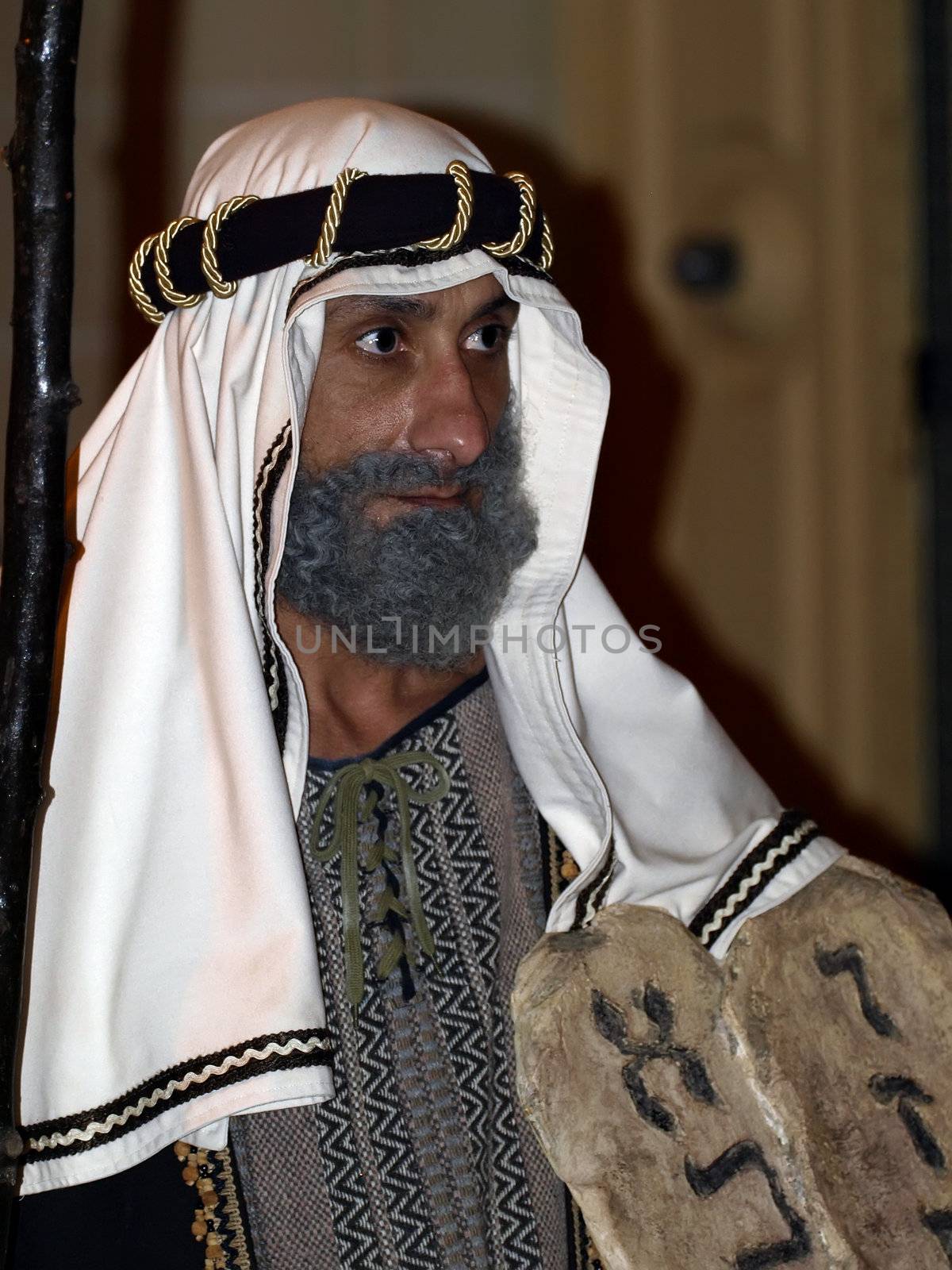 Various Biblical figures from the passion of the Christ during the good Friday procession in Luqa in Malta  