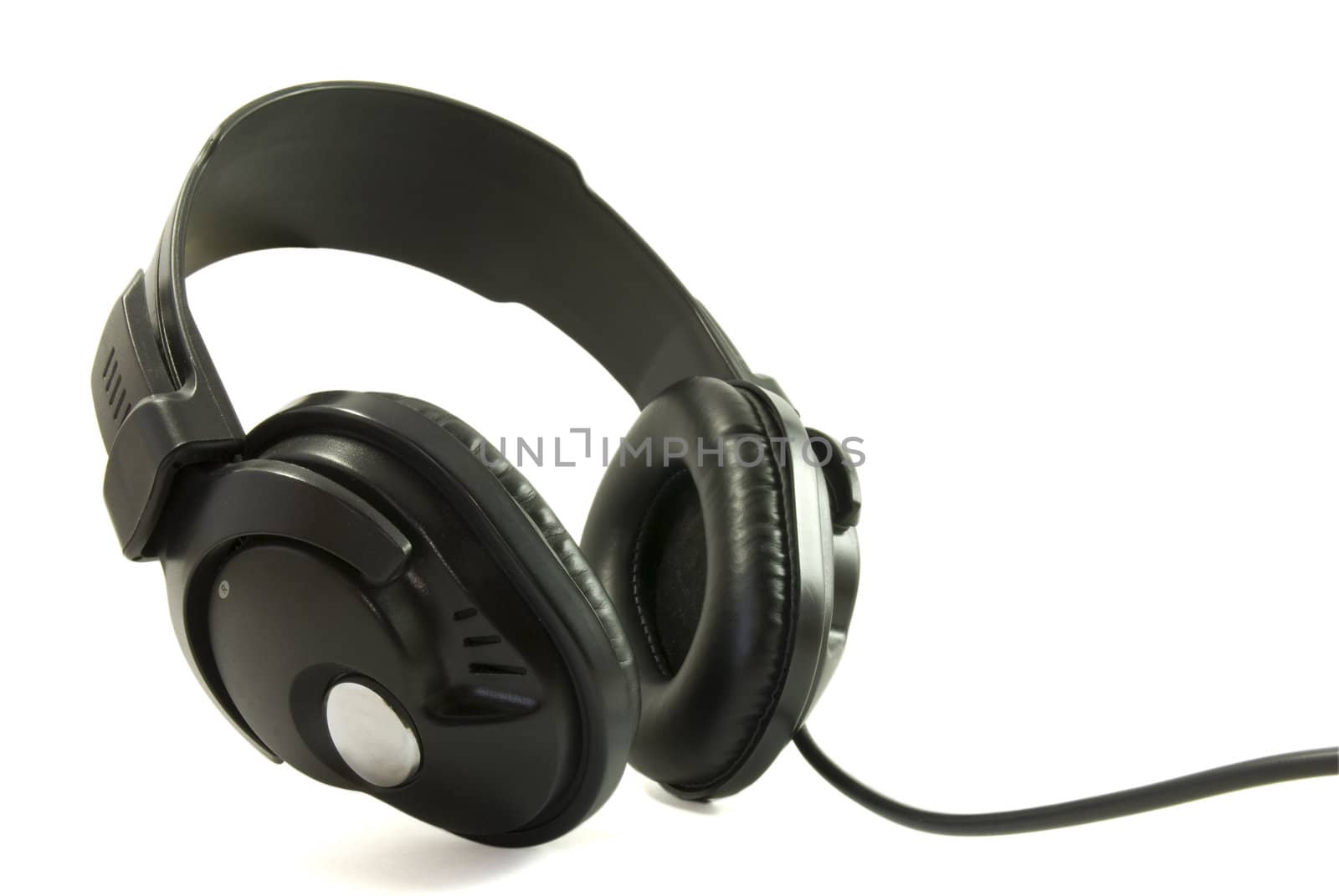 Isolated headphones (on white), in slight wide-angle.