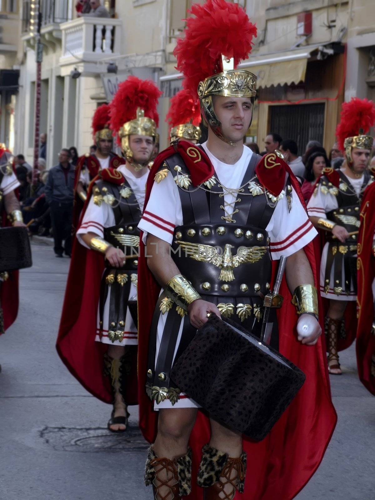 SPQR Series - Imagery depicting re-enactment of Roman Empire legion march, during Good Friday procession in Malta. No detail is spared, resulting in realistic weaponry and uniforms.