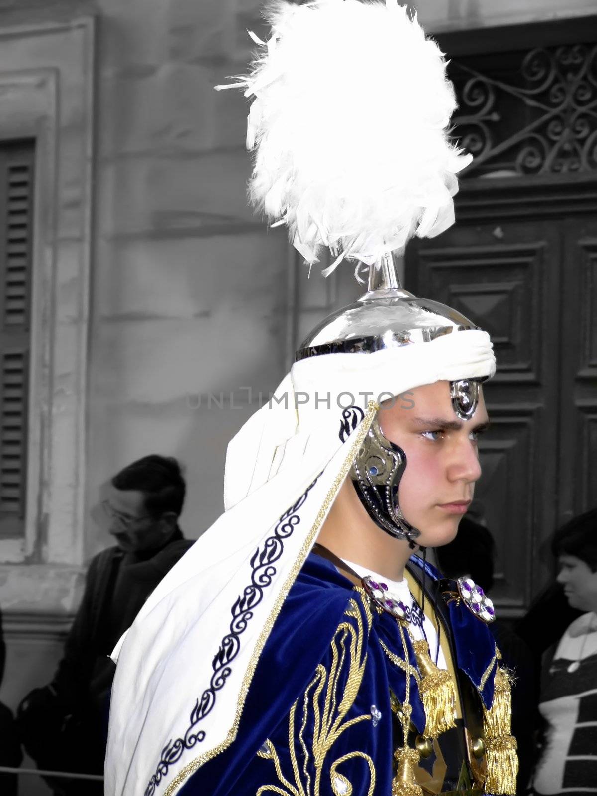Biblical Series - Imagery depicting re-enactment of various Biblical figures which had a significant role in the passion of the Christ. Good Friday Procession in the town of Luqa in the Mediterranean island of Malta.