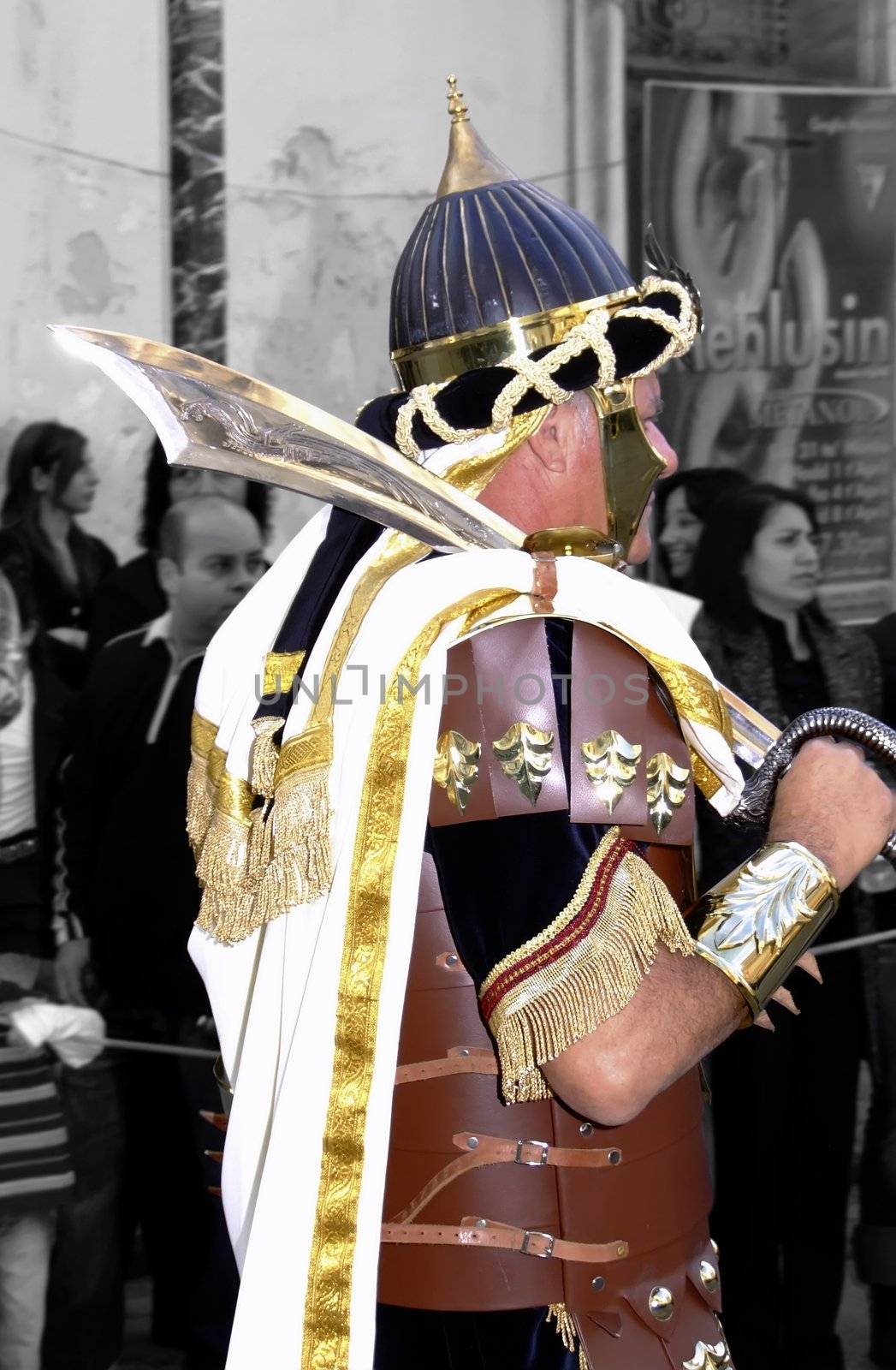 Biblical Series - Imagery depicting re-enactment of various Biblical figures which had a significant role in the passion of the Christ. Good Friday Procession in the town of Luqa in the Mediterranean island of Malta.