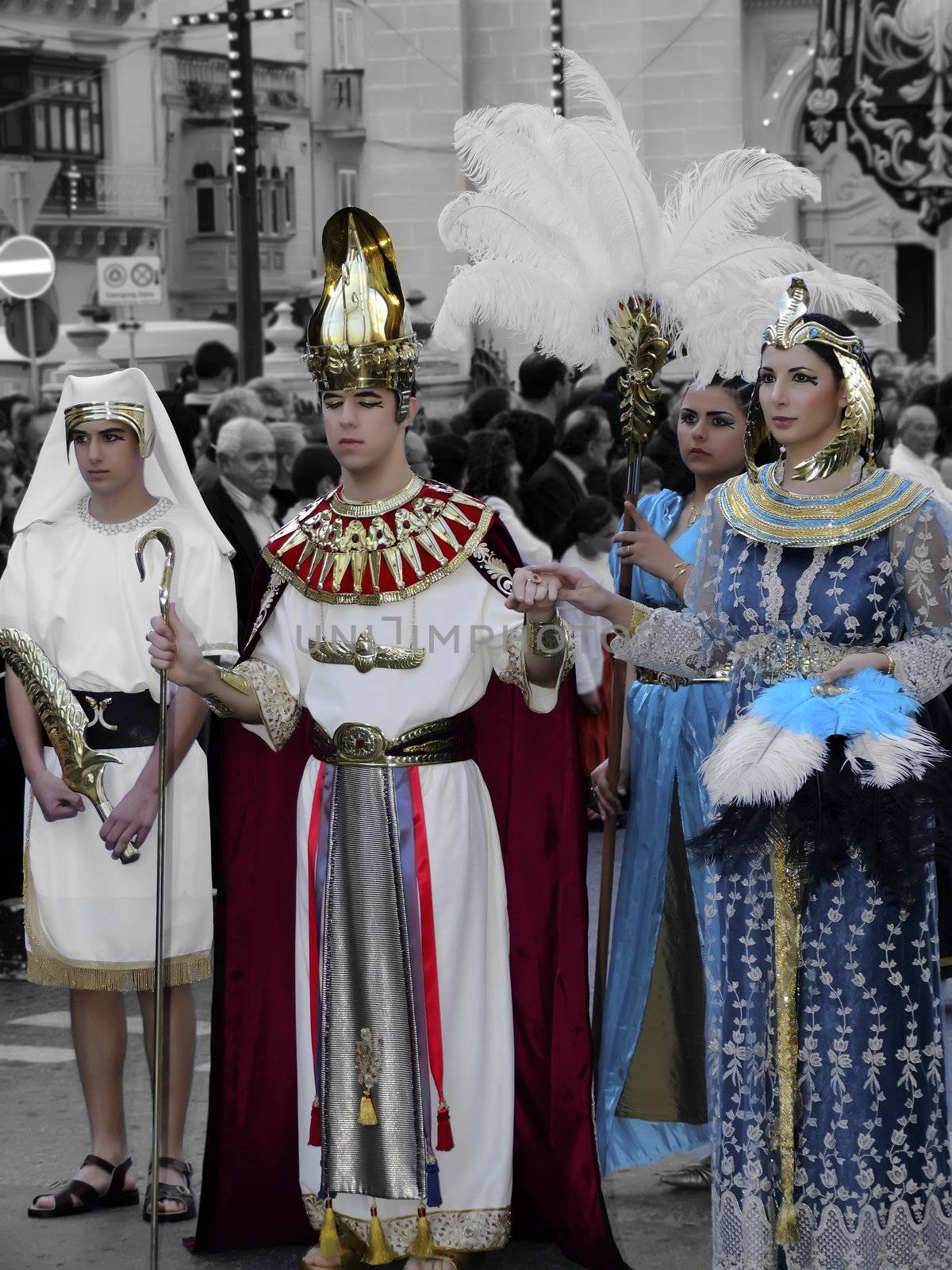 Beauties of the Ancient Empires - Images shot during parade demonstrating fashion and beauty of ancient empires of Rome, Egypt, Judea, etc