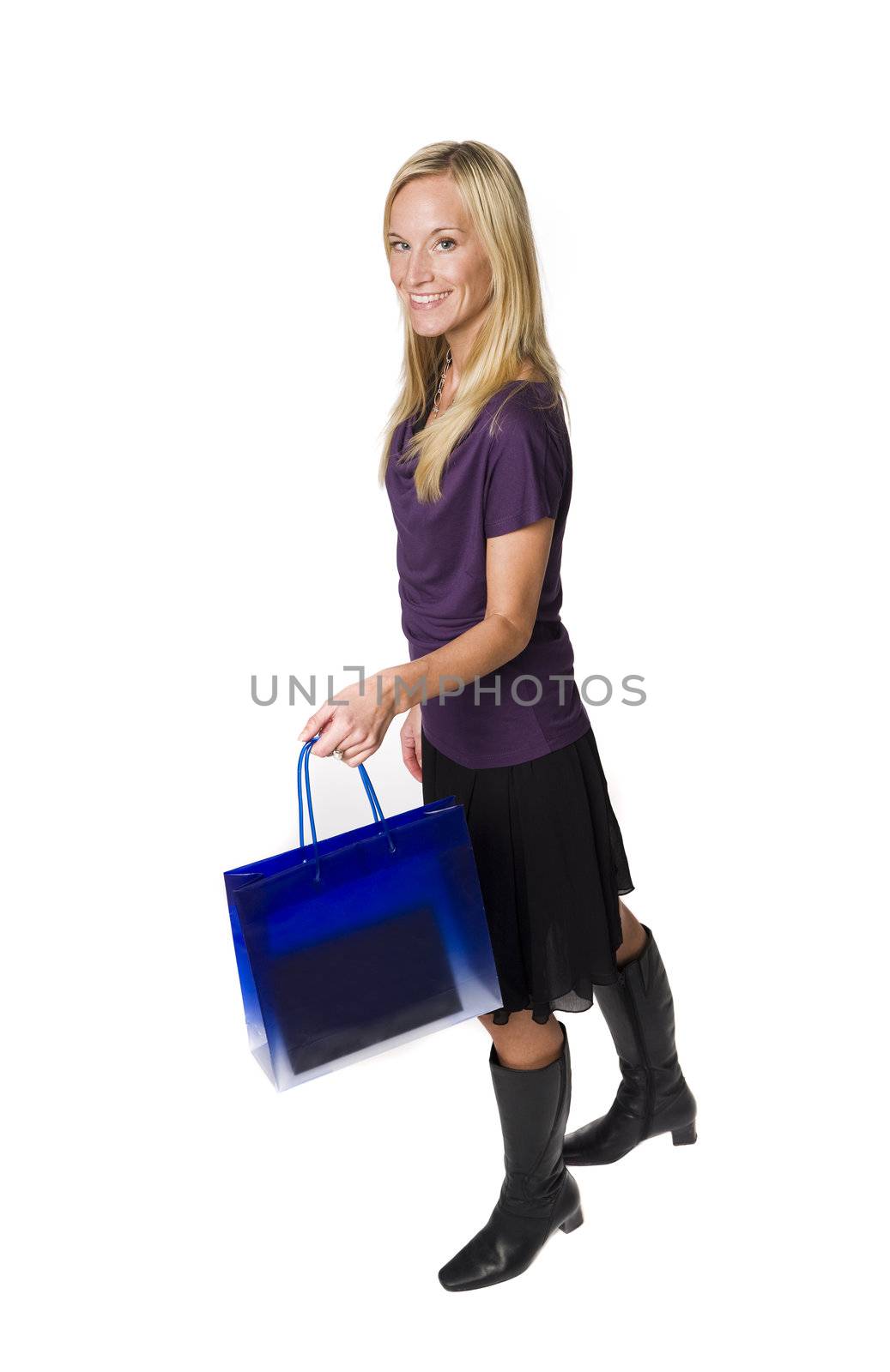 Woman with a blue bag by gemenacom