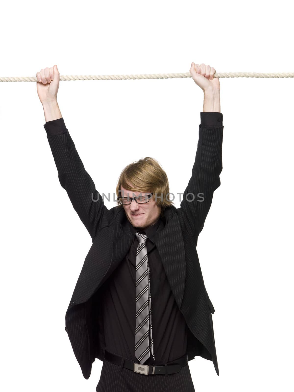 Man hanging in a rope