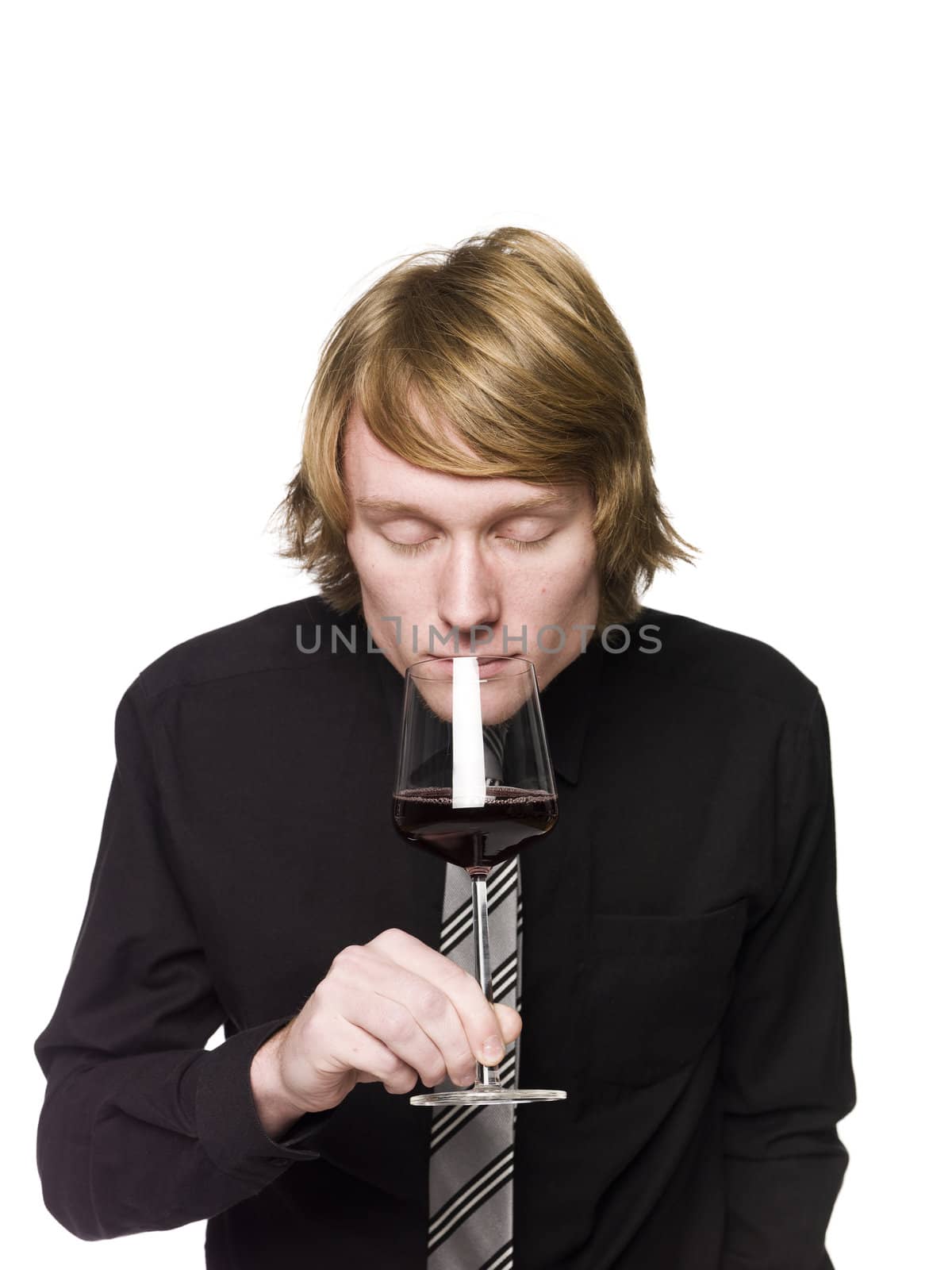 Man smelling wine by gemenacom