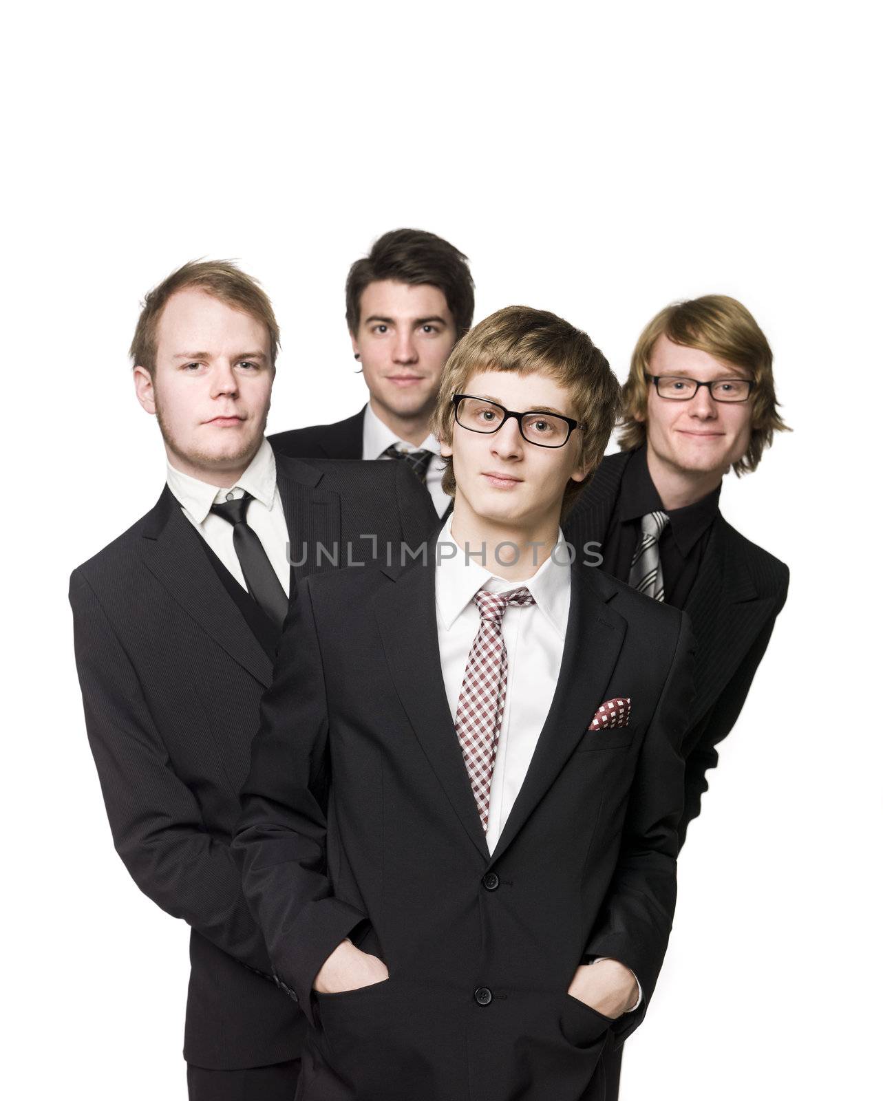 Four men with suits